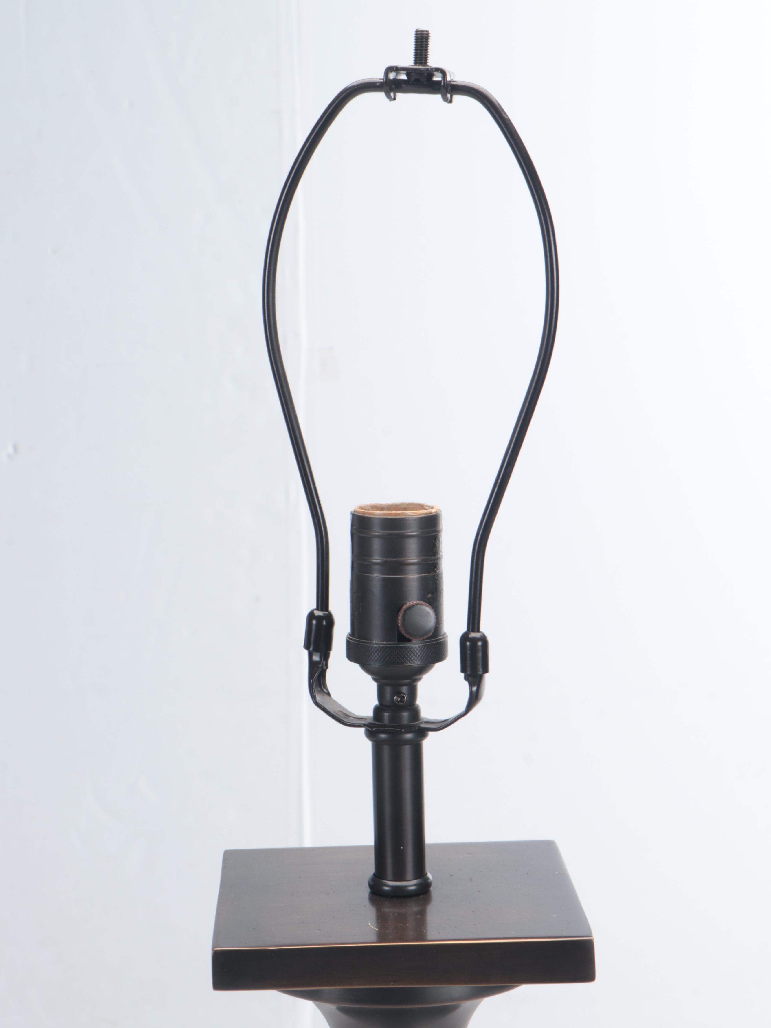 Restoration Hardware Oil Rubbed Bronze Metal Column Table Lamps, 2009