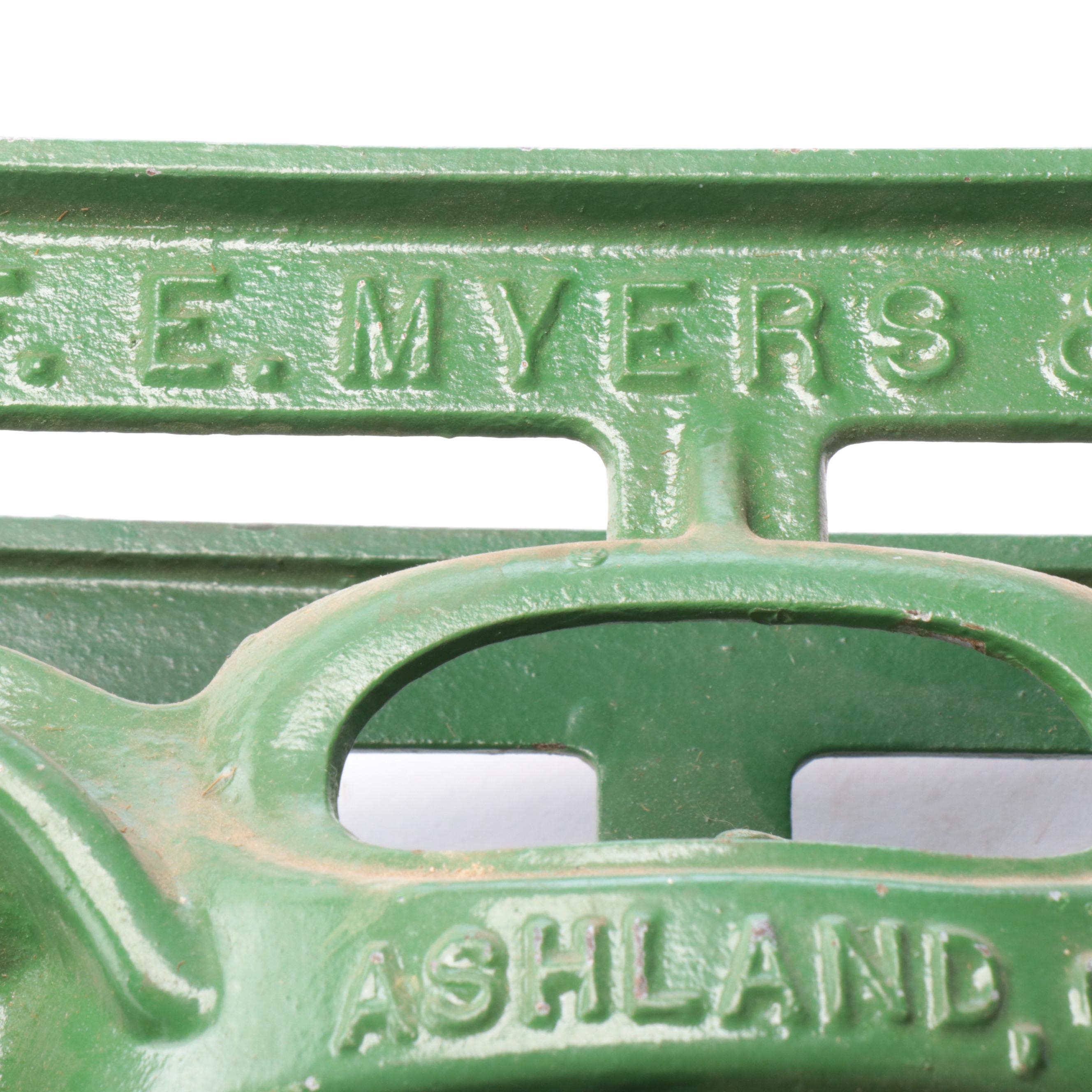 The F.E. Myers & Bro. Enameled Cast Iron Hay Bale Trolley System with Rope