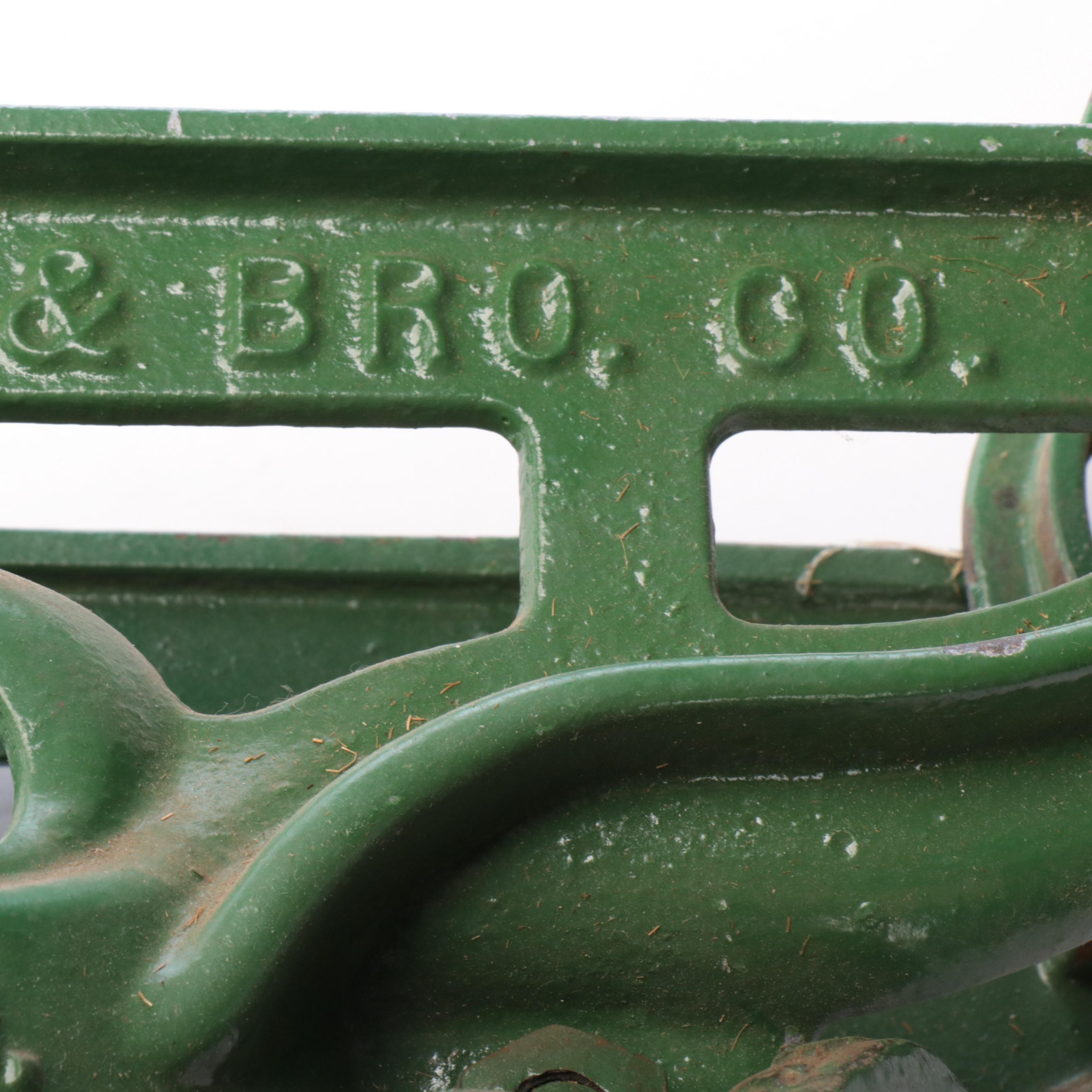 The F.E. Myers & Bro. Enameled Cast Iron Hay Bale Trolley System with Rope
