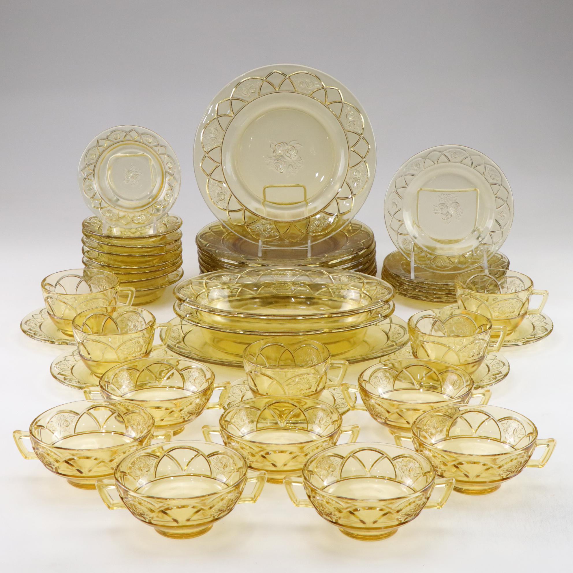 Federal Glass "Rosemary Amber" Depression Glass Dinnerware