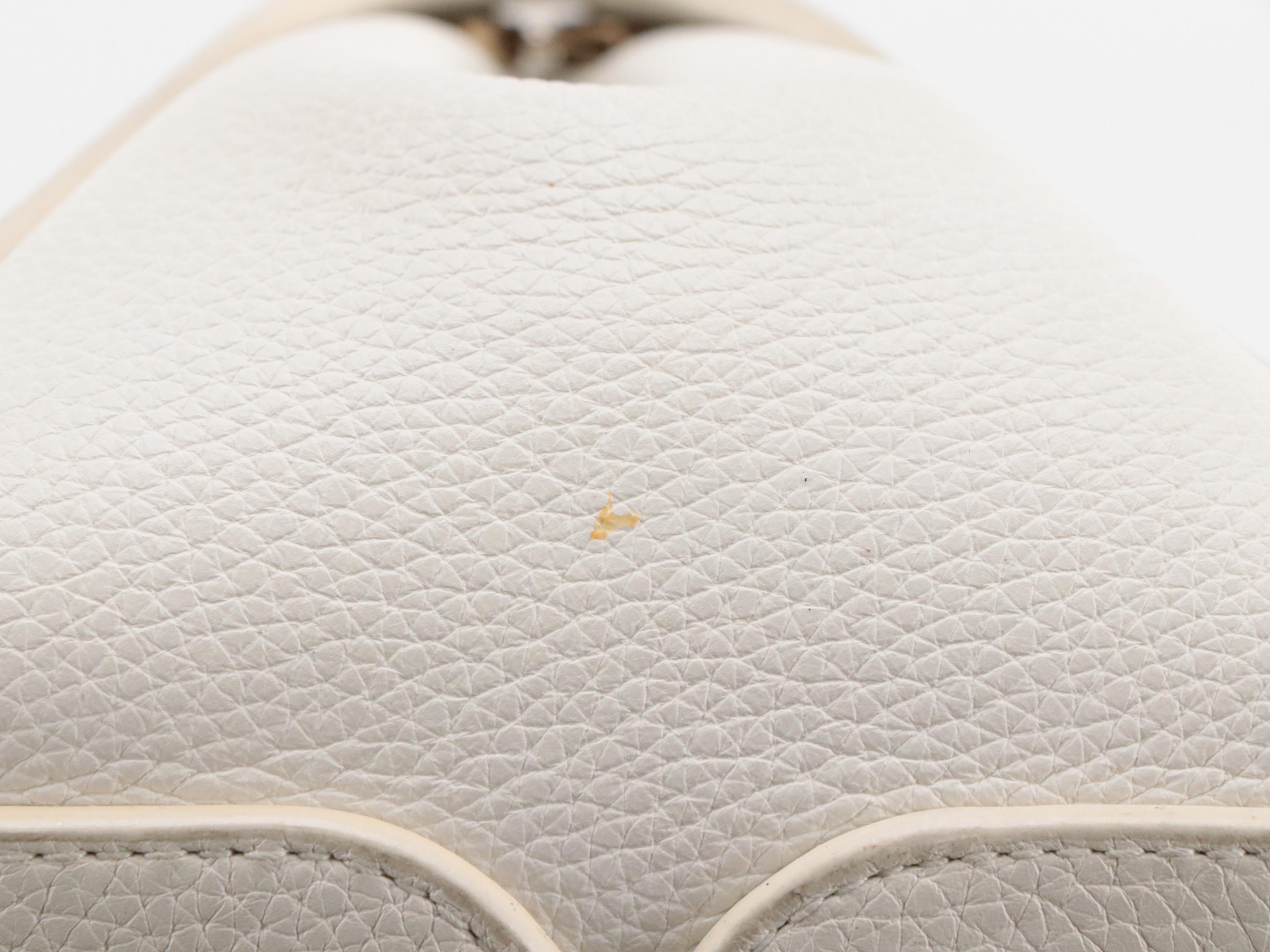 Christian Dior Large Open Bar Tote Bag in White Grained Calfskin Leather