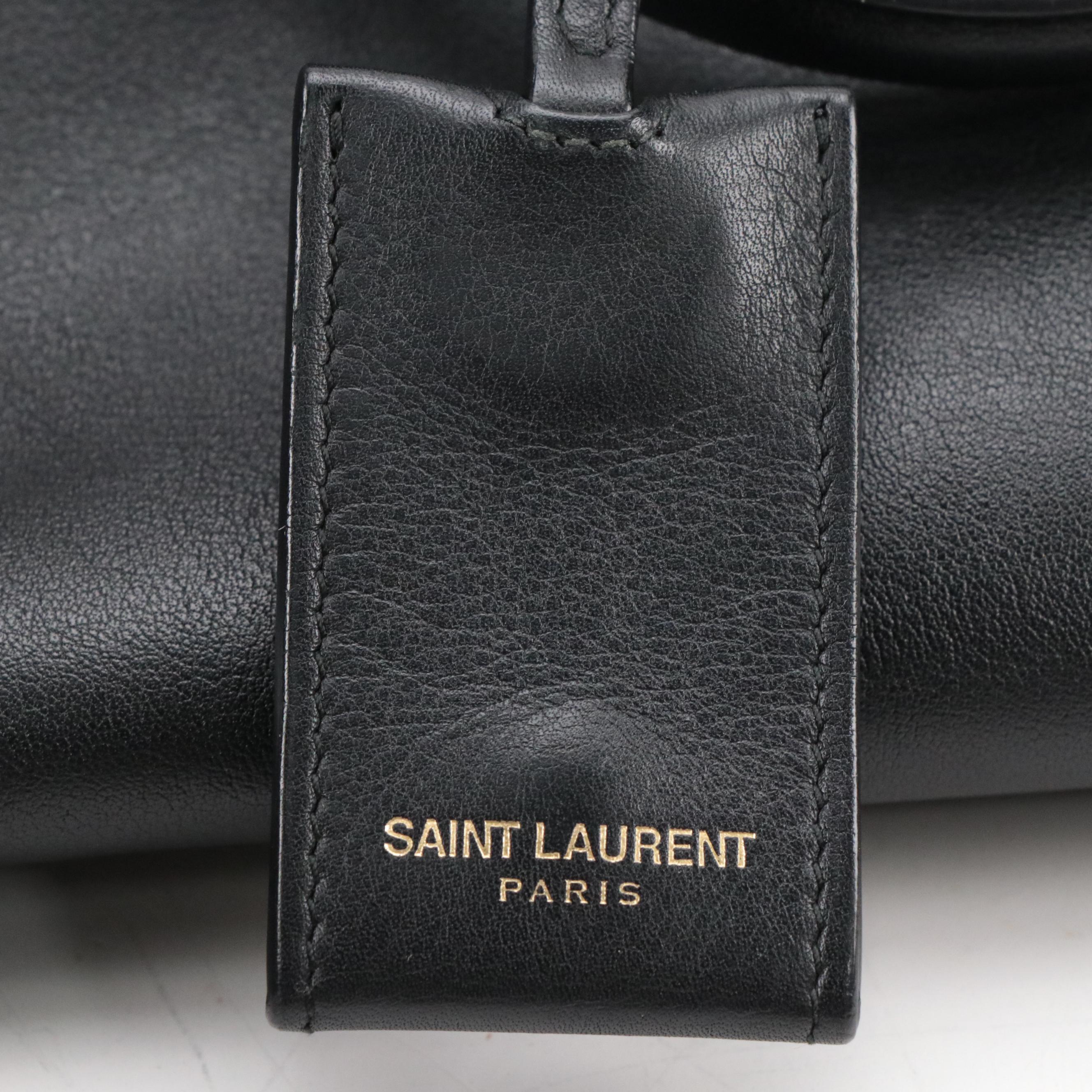 Saint Laurent Classic Cabas Y Two-Way Bag in Black Calfskin Leather