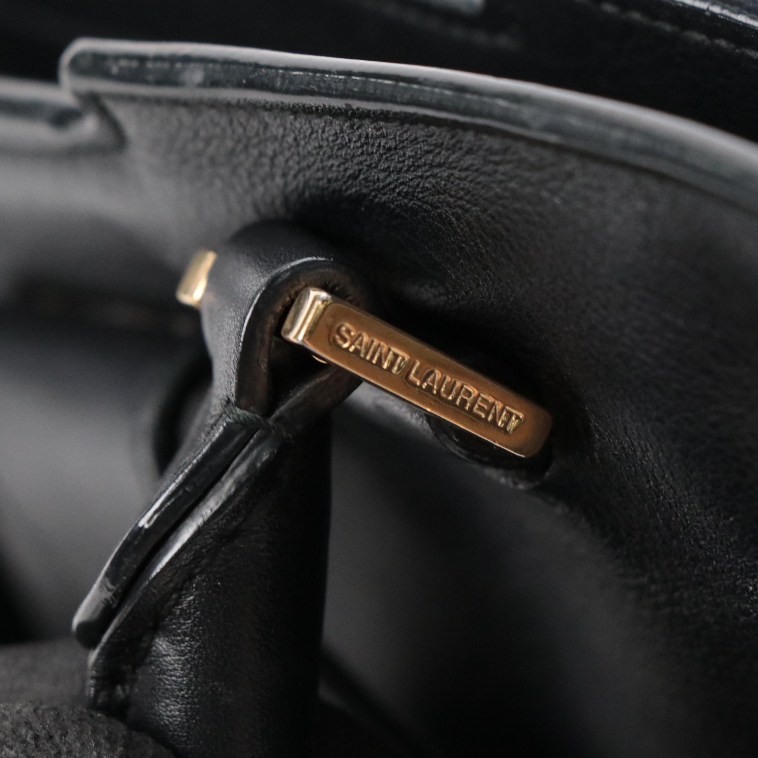 Saint Laurent Classic Cabas Y Two-Way Bag in Black Calfskin Leather