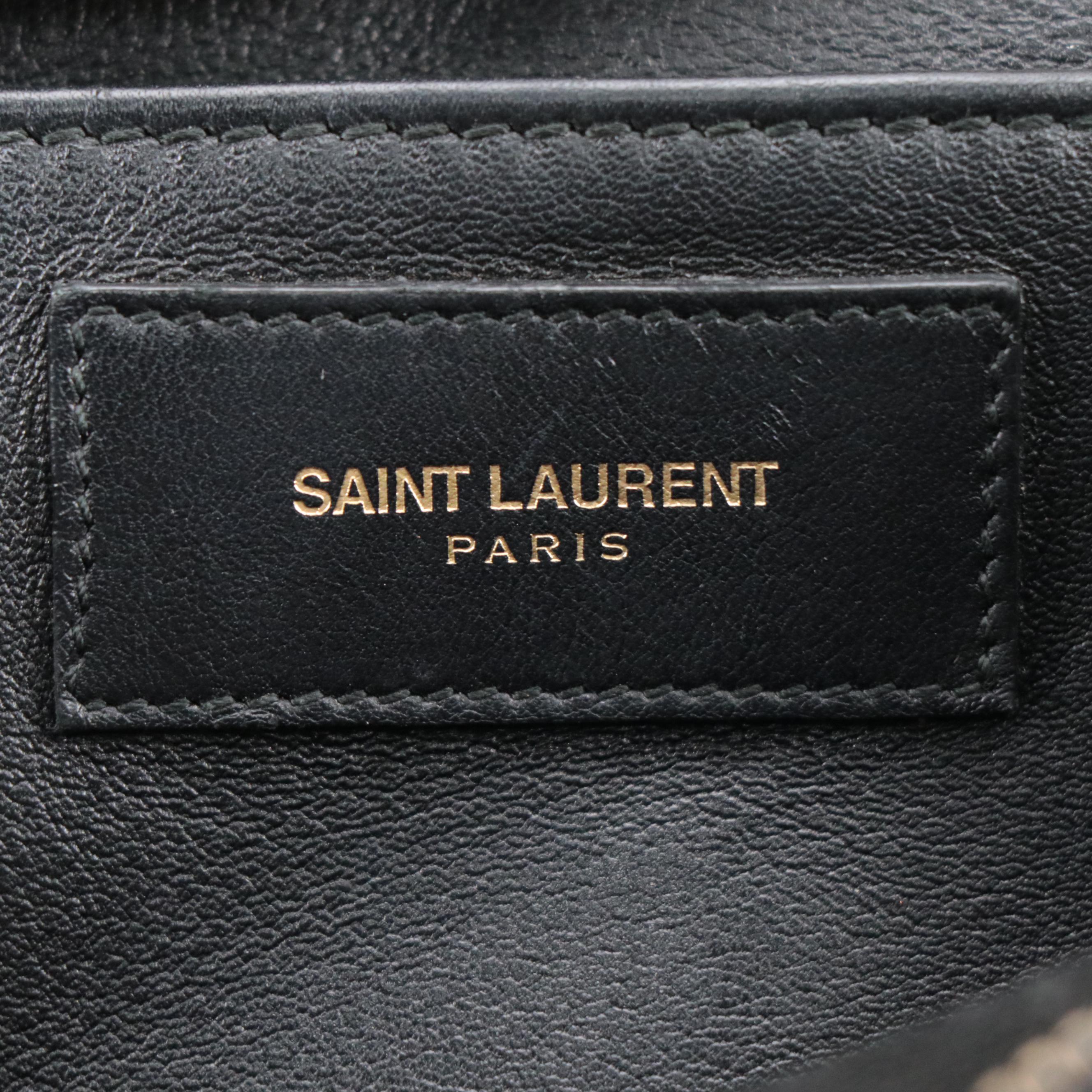 Saint Laurent Classic Cabas Y Two-Way Bag in Black Calfskin Leather