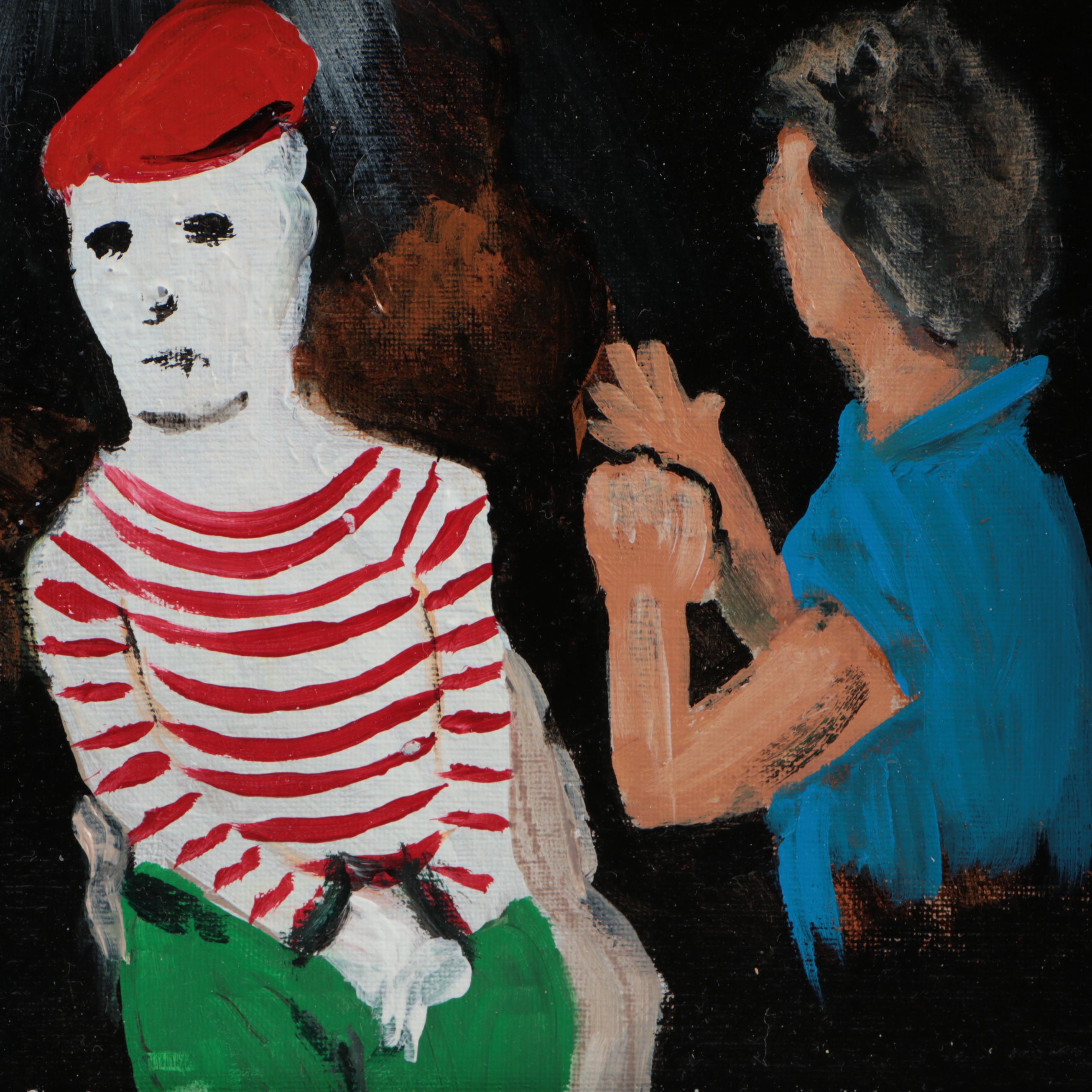 Bobby Edmon Acrylic Painting "I'll Make Him Talk"