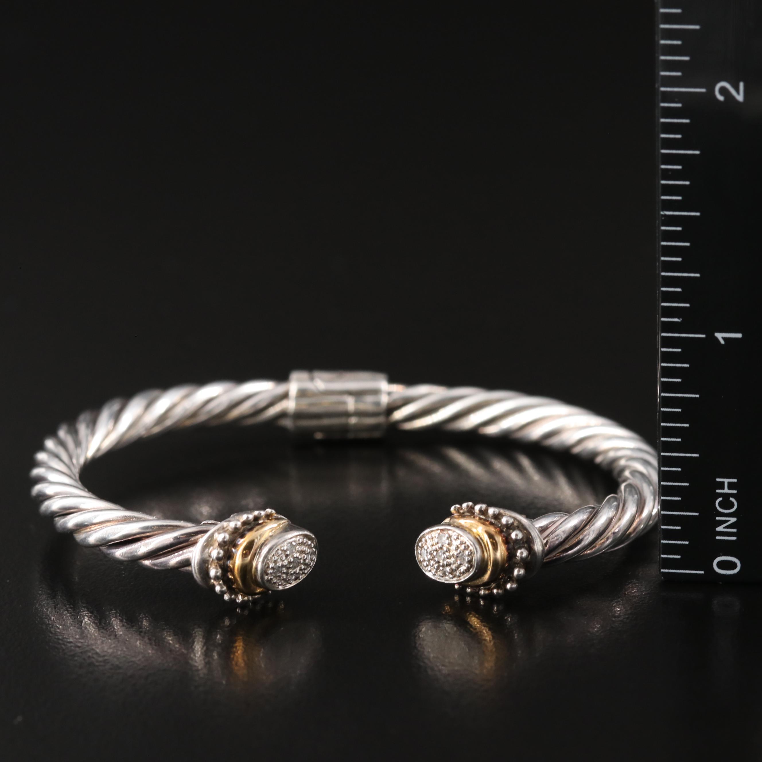Samuel Benham Cuff and Samuel Benham Designs Ring with Diamonds and Gold Accents