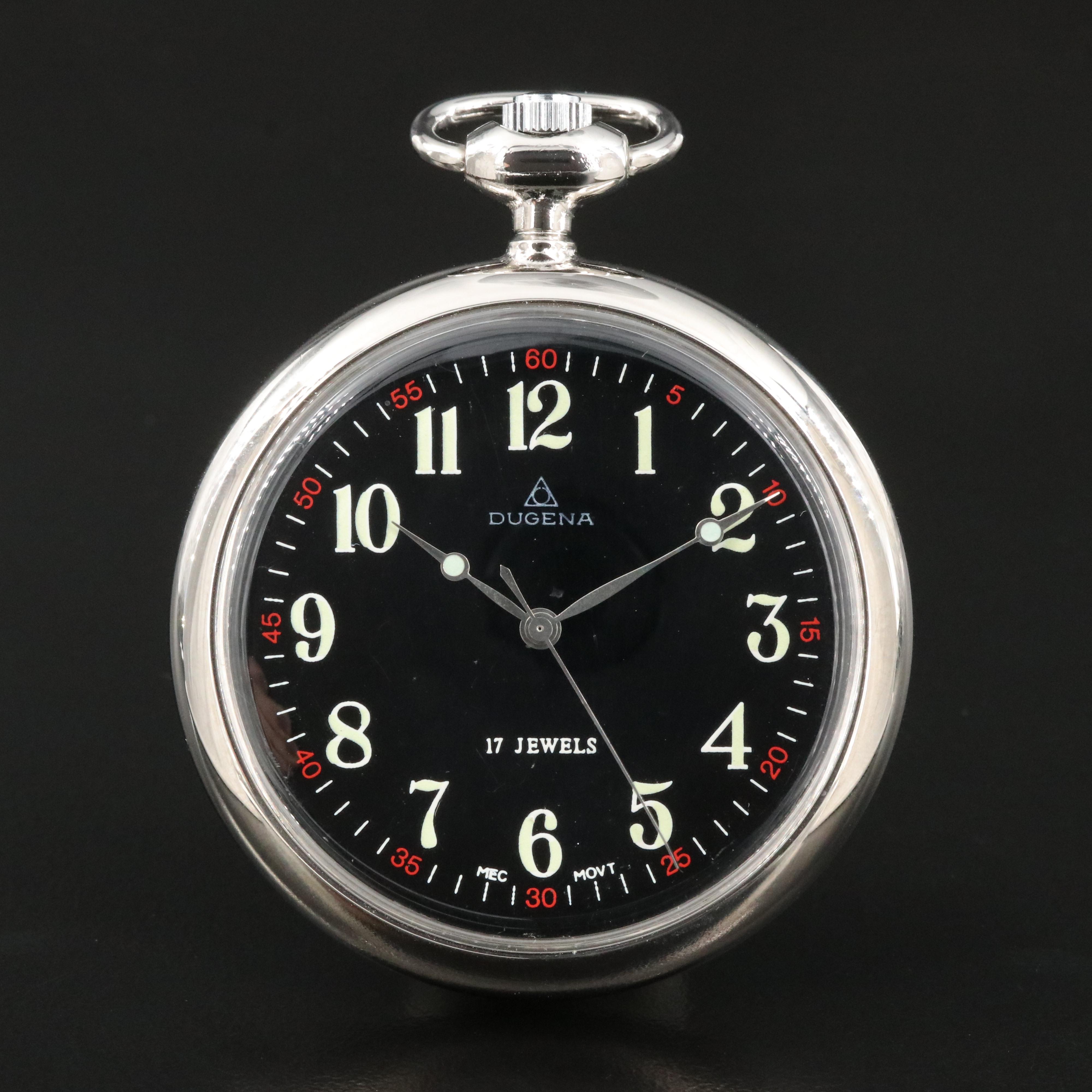 Dugena 51mm Mechanical Pocket Watch