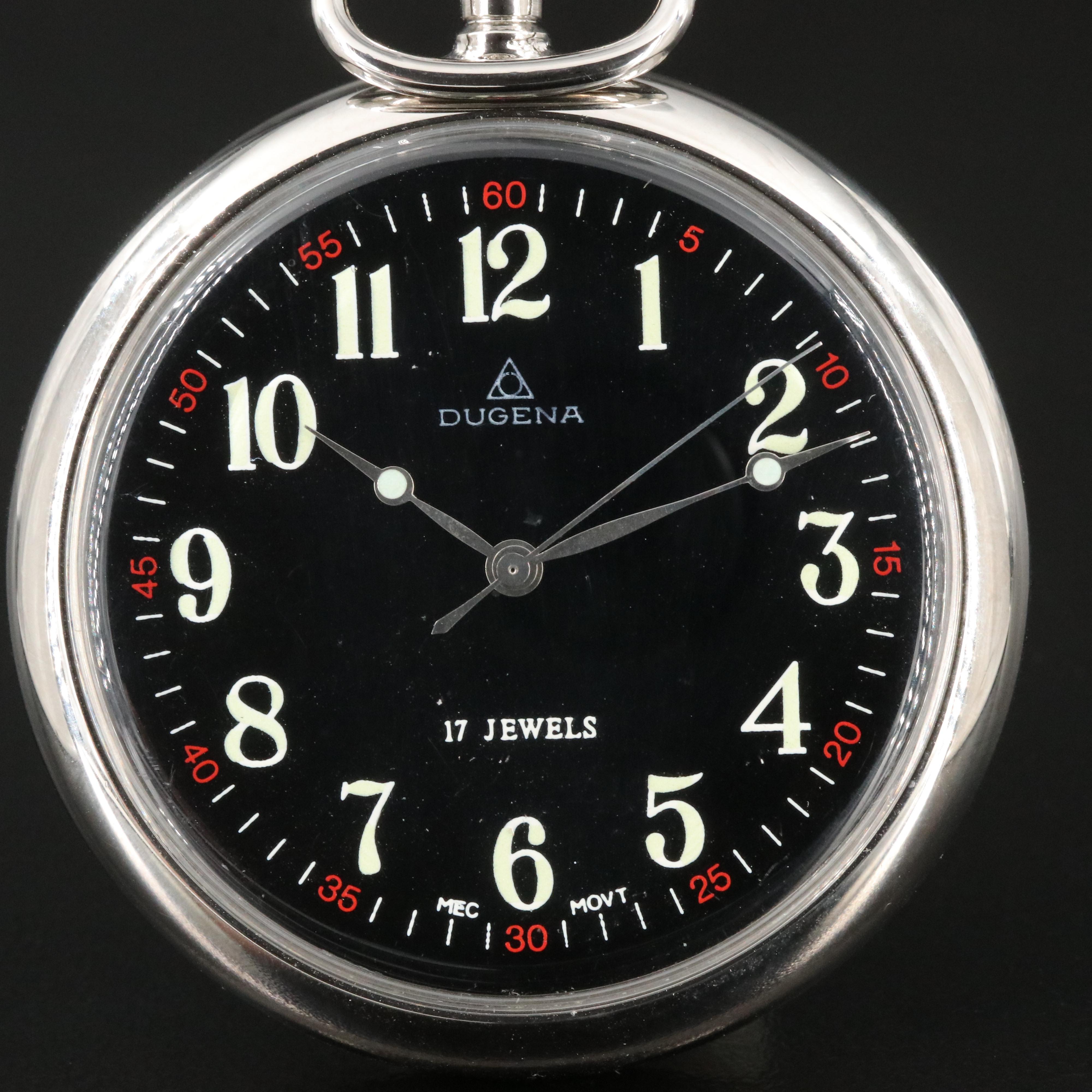 Dugena 51mm Mechanical Pocket Watch
