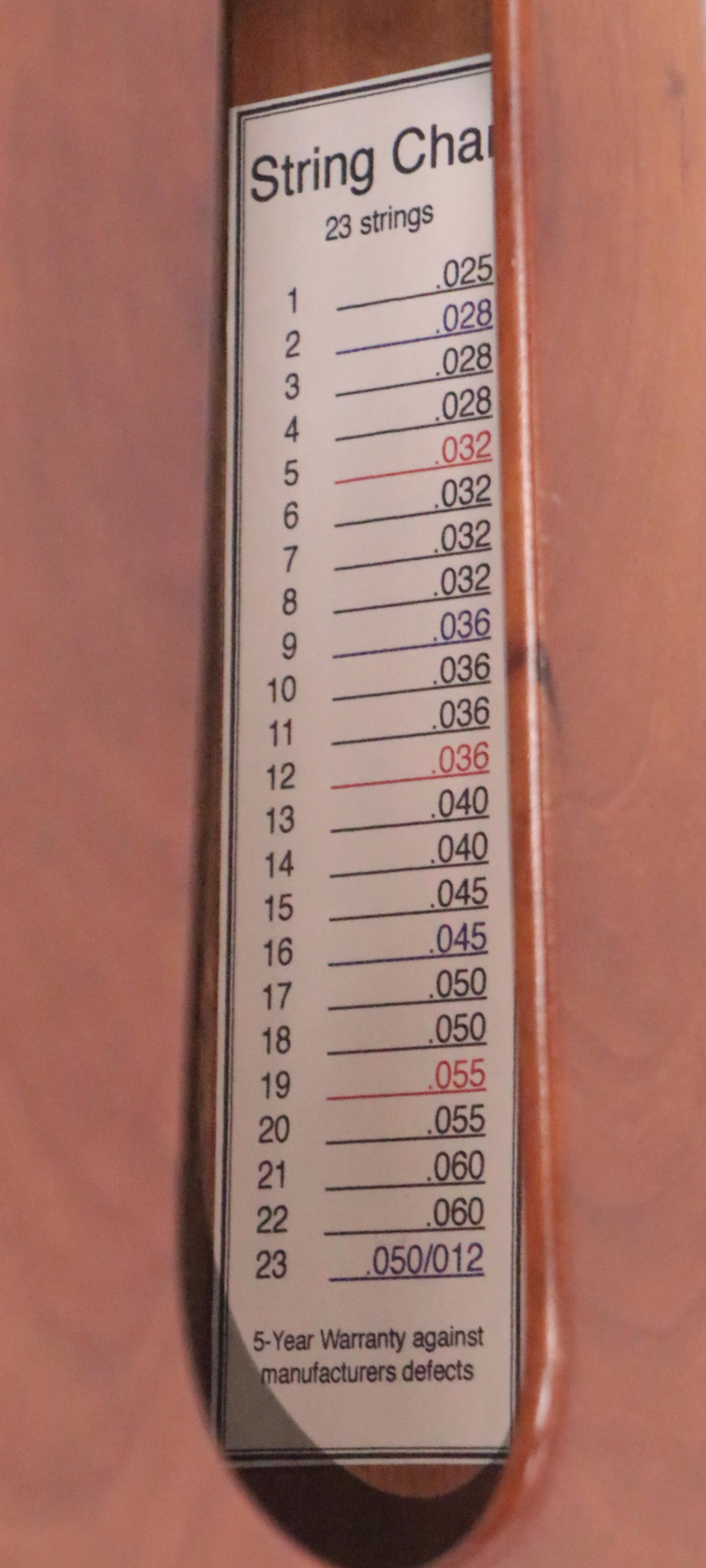 Blevins Cherry Wood Mezzo 23 Harp with Soft Case, 2002