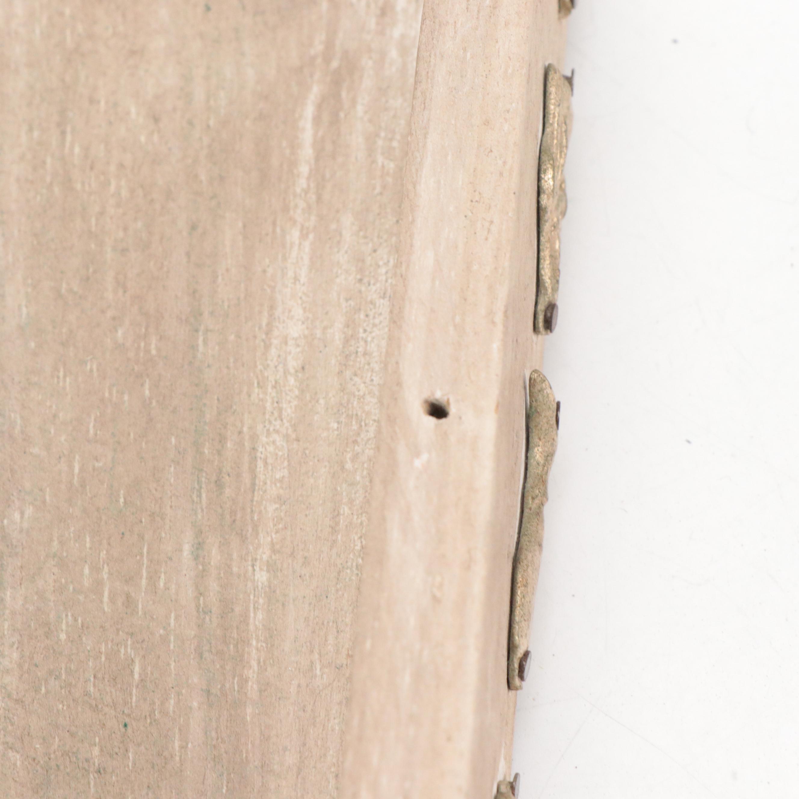 Mexican Folk Art Miniature Wooden Coffin with Milagros