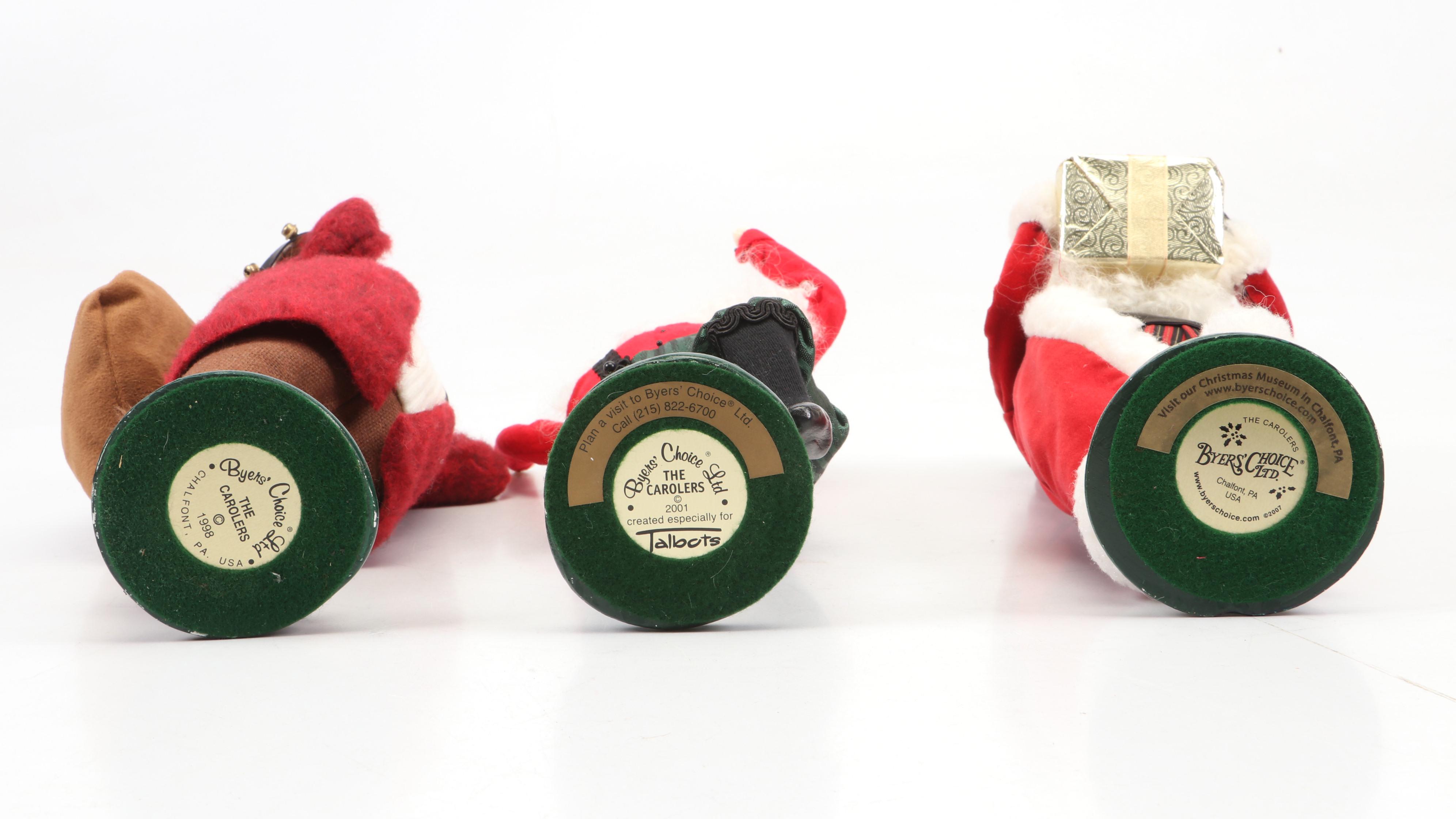 Byers' Choice "The Carolers" Velveteen and Wood Figurines with More