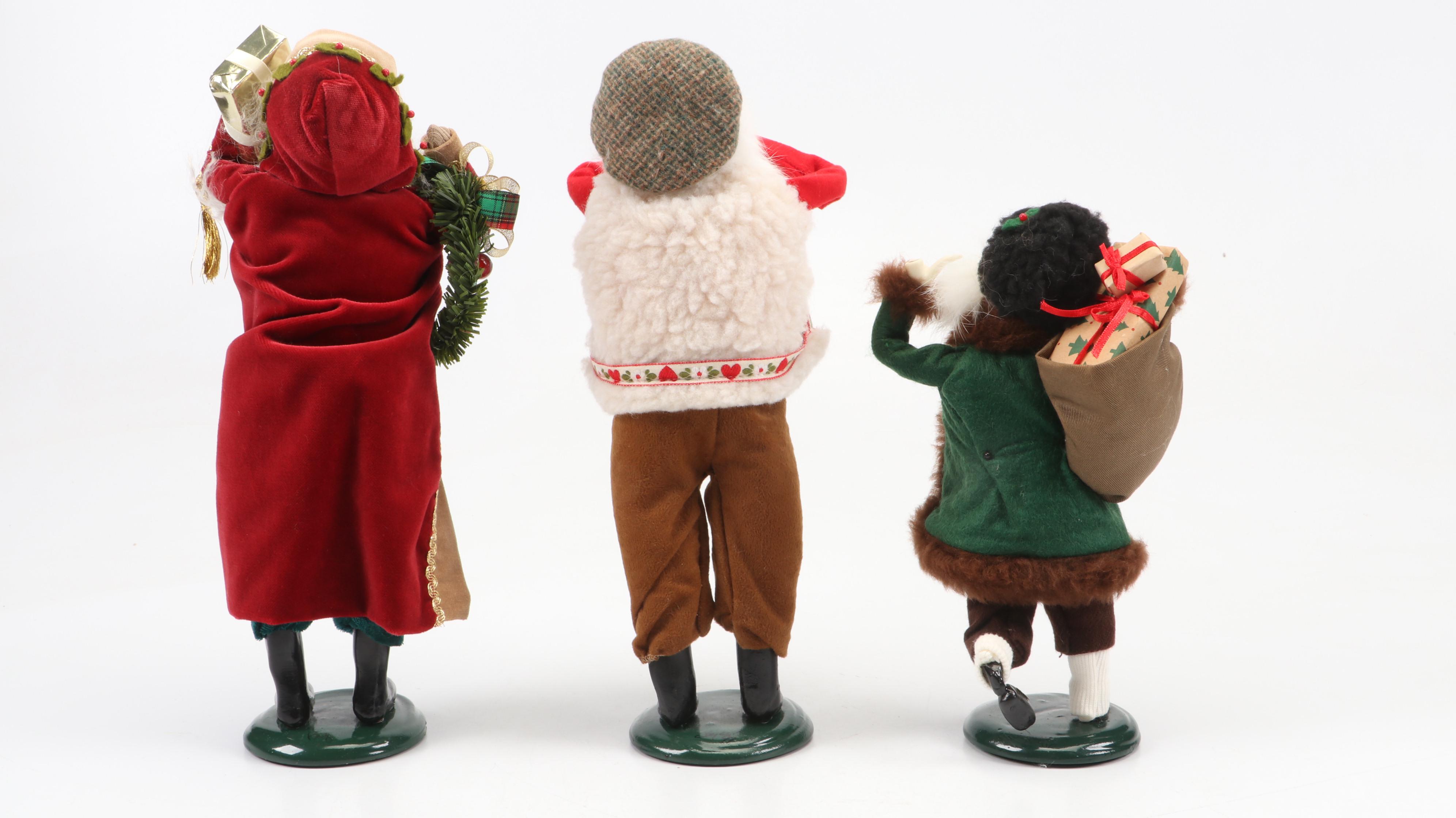 Byers' Choice "The Carolers" Velveteen and Wood Figurines with More