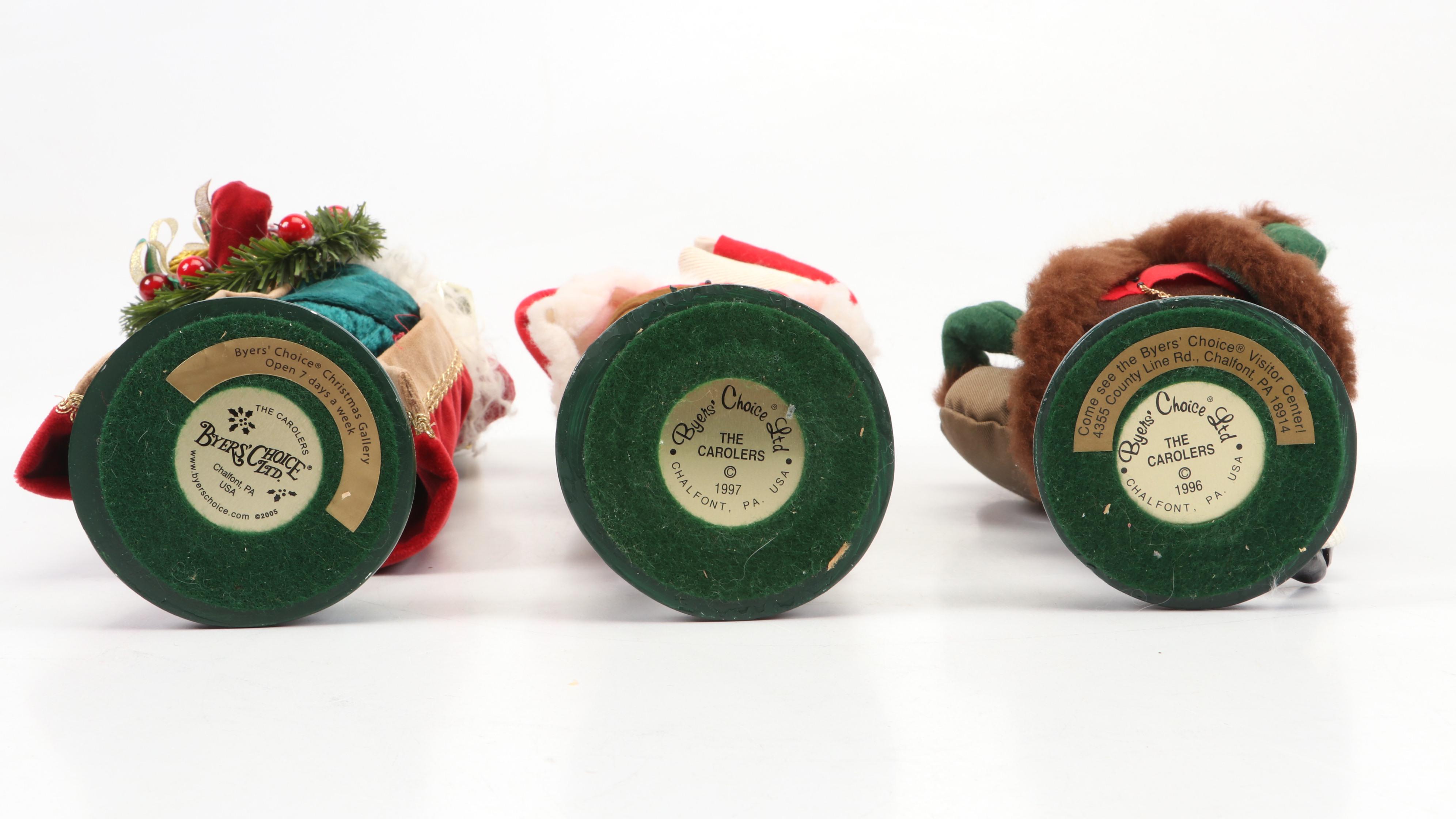 Byers' Choice "The Carolers" Velveteen and Wood Figurines with More