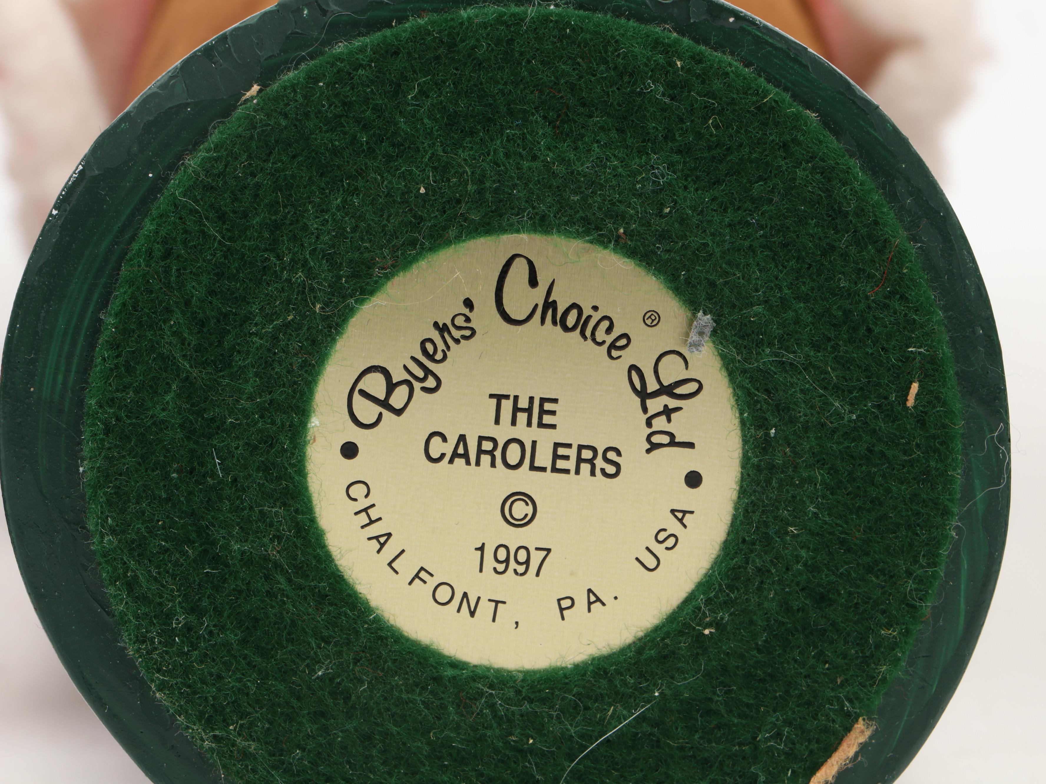 Byers' Choice "The Carolers" Velveteen and Wood Figurines with More