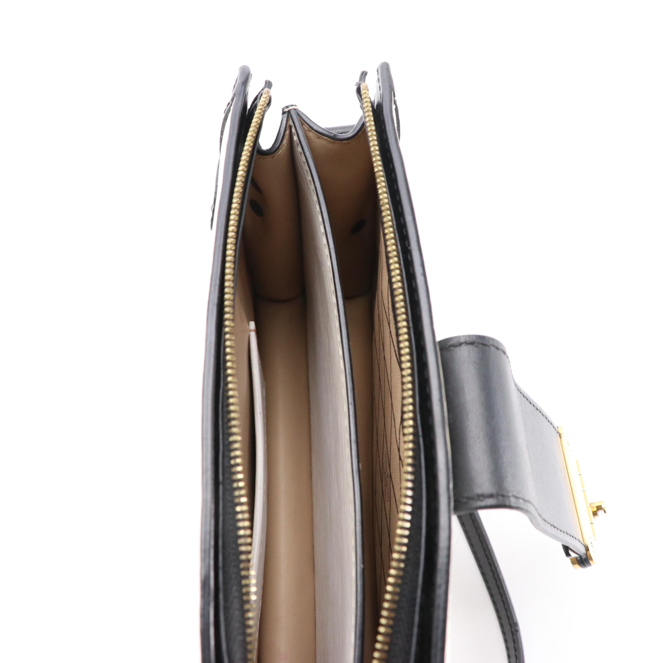 Louis Vuitton Trunk Crossbody Clutch in White Epi & Smooth Black Leather