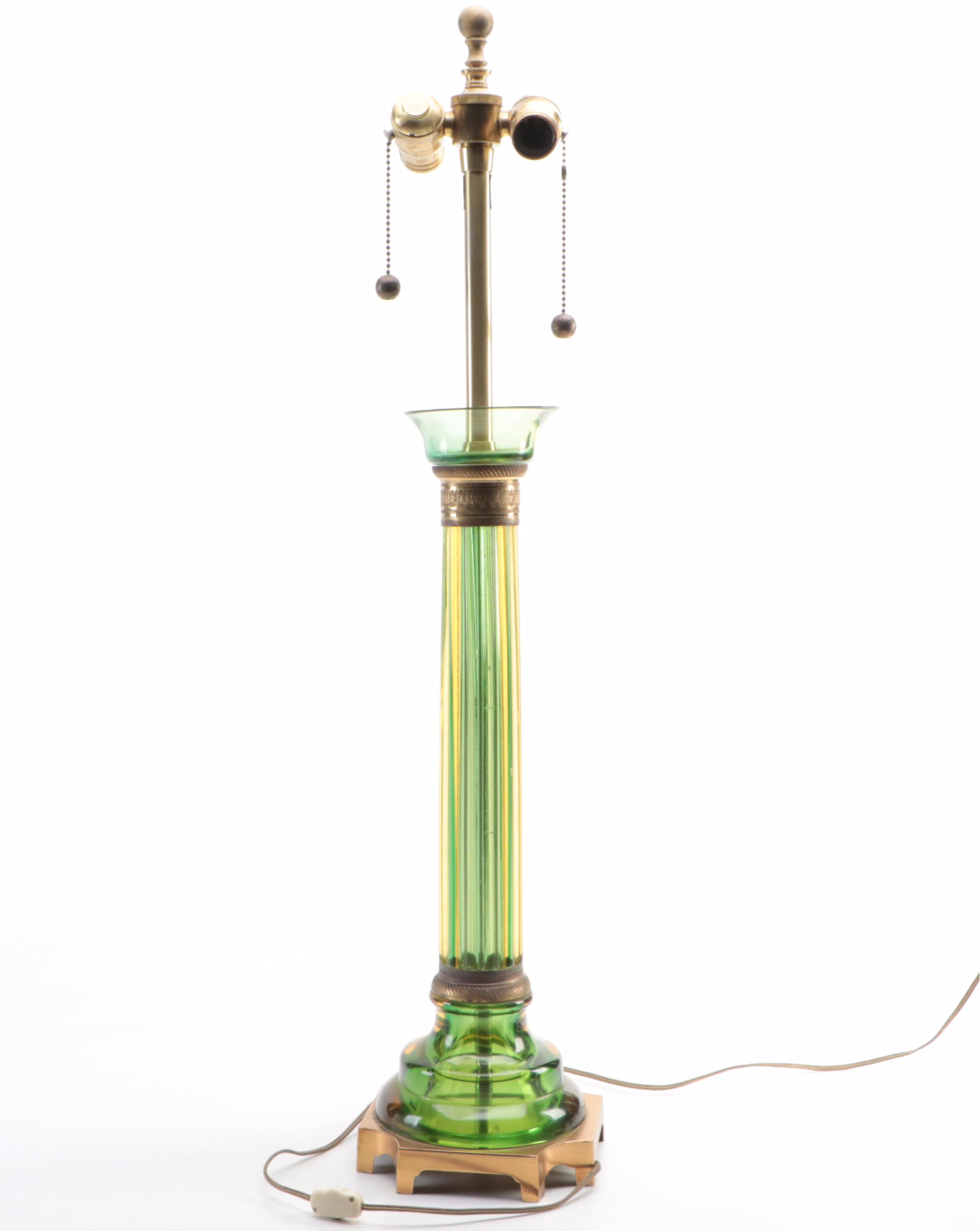 Murano Glass Seguso for Marbro Sommerso Art Glass Table Lamp, Mid-20th Century