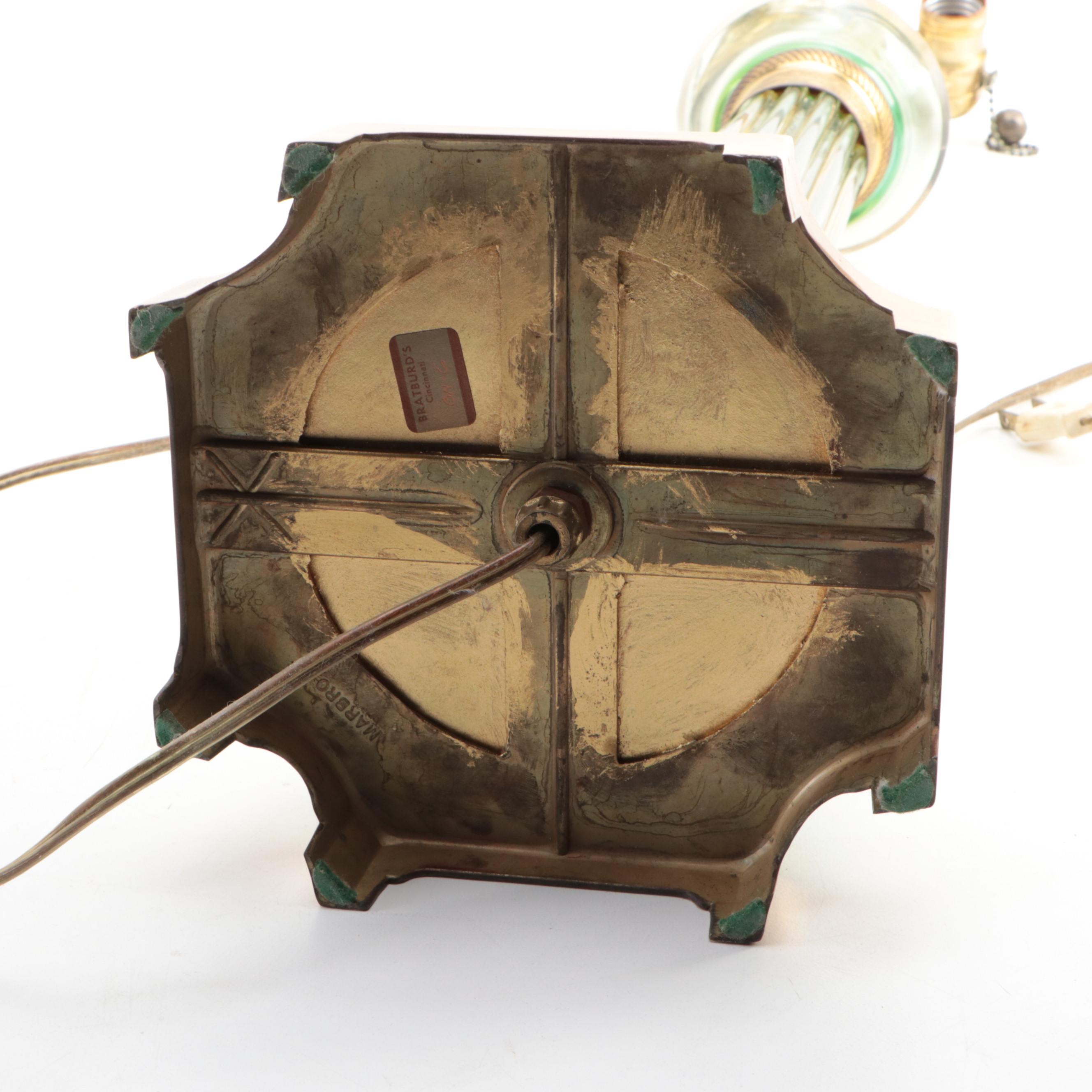 Murano Glass Seguso for Marbro Sommerso Art Glass Table Lamp, Mid-20th Century