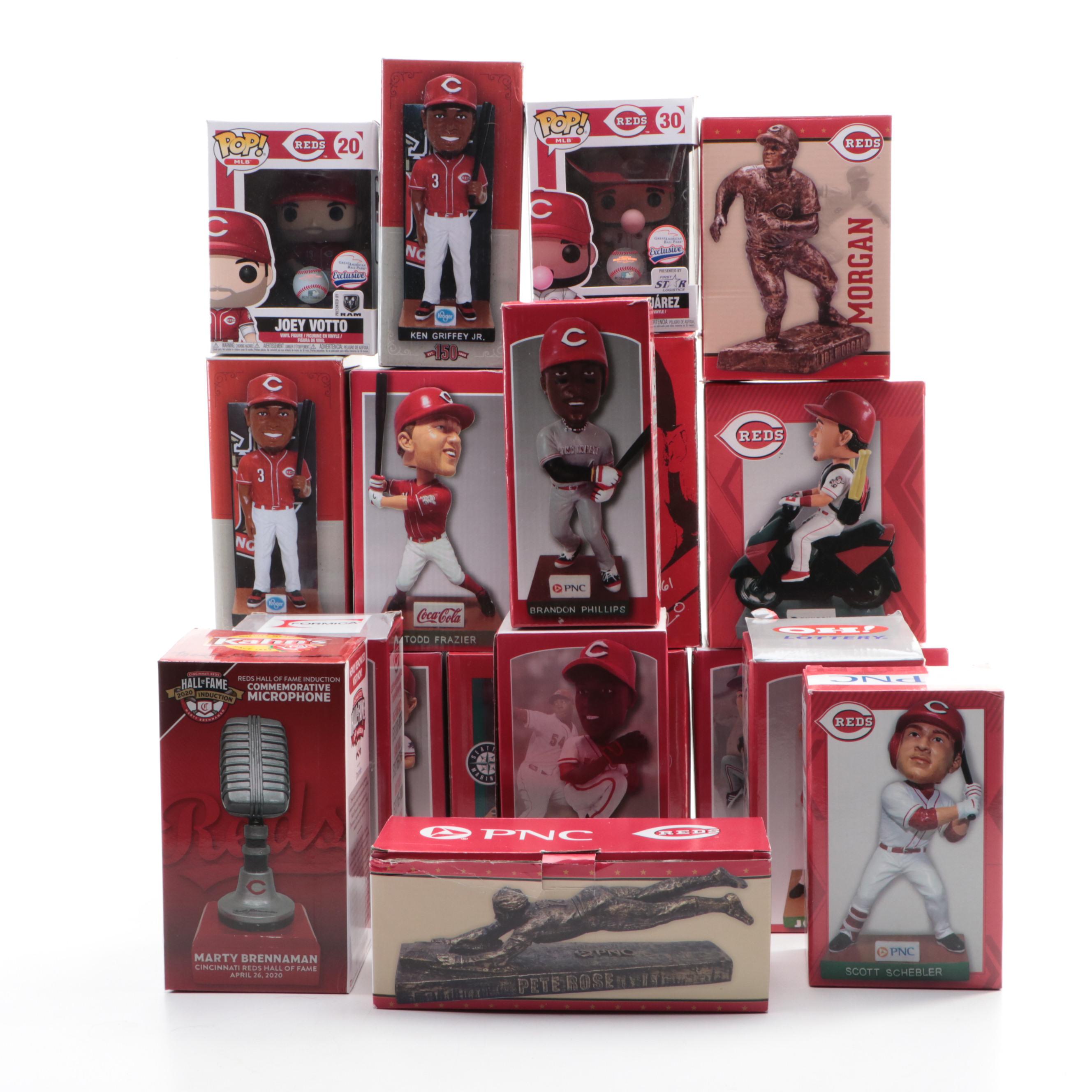 Ken Griffey Jr., Joey Votto, with More Cincinnati Reds Bobbleheads and Statues