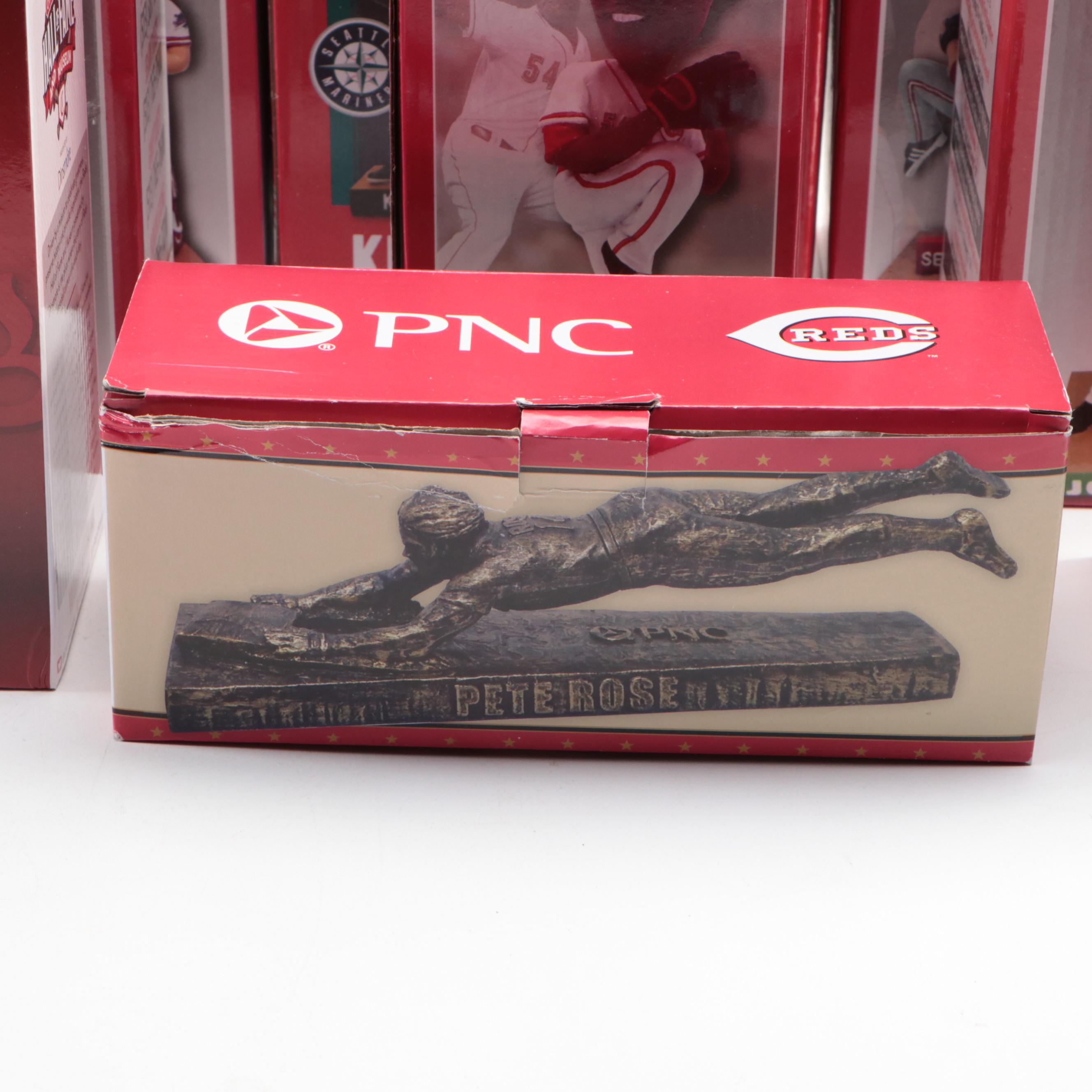 Ken Griffey Jr., Joey Votto, with More Cincinnati Reds Bobbleheads and Statues