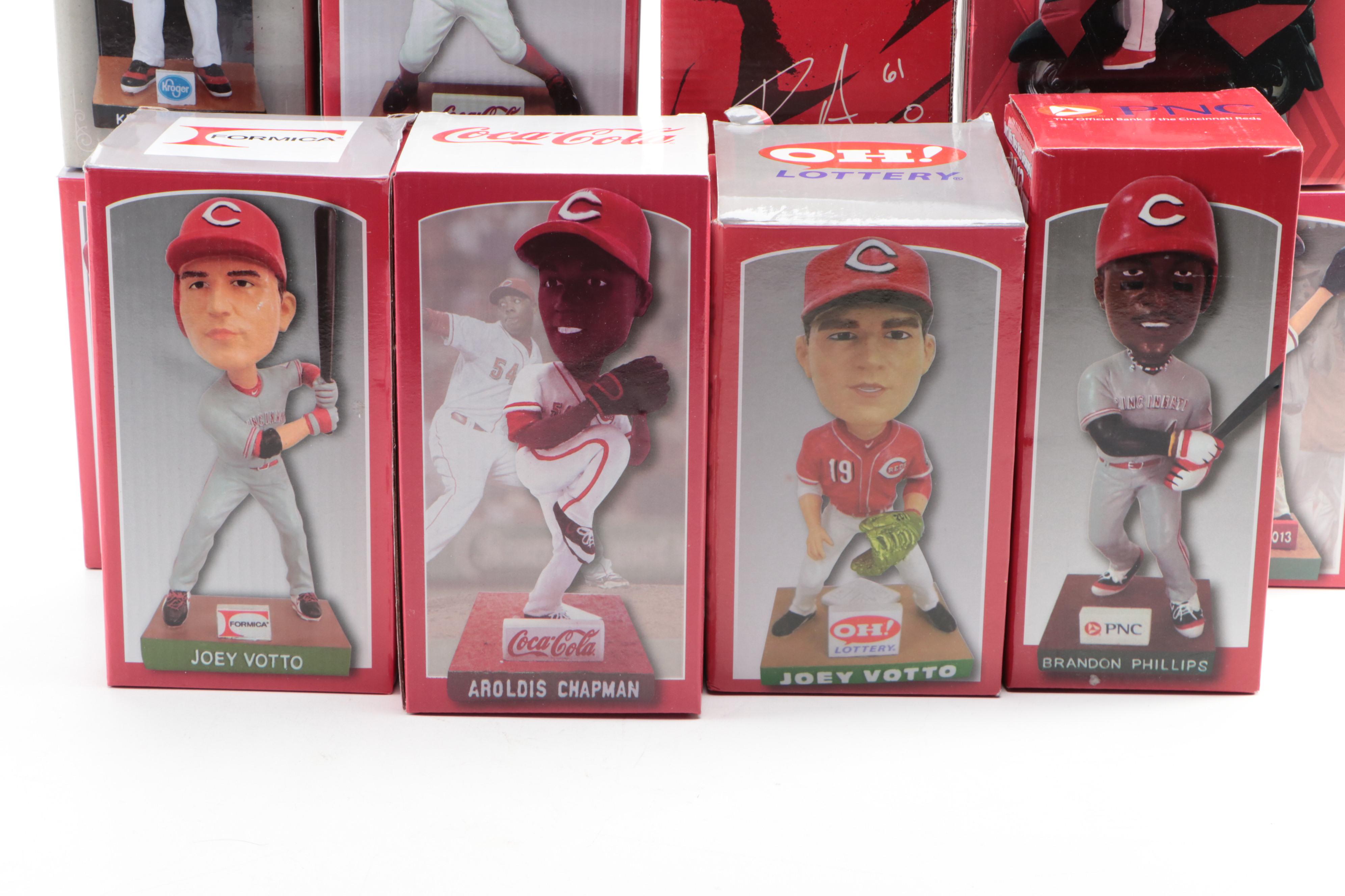 Ken Griffey Jr., Joey Votto, with More Cincinnati Reds Bobbleheads and Statues