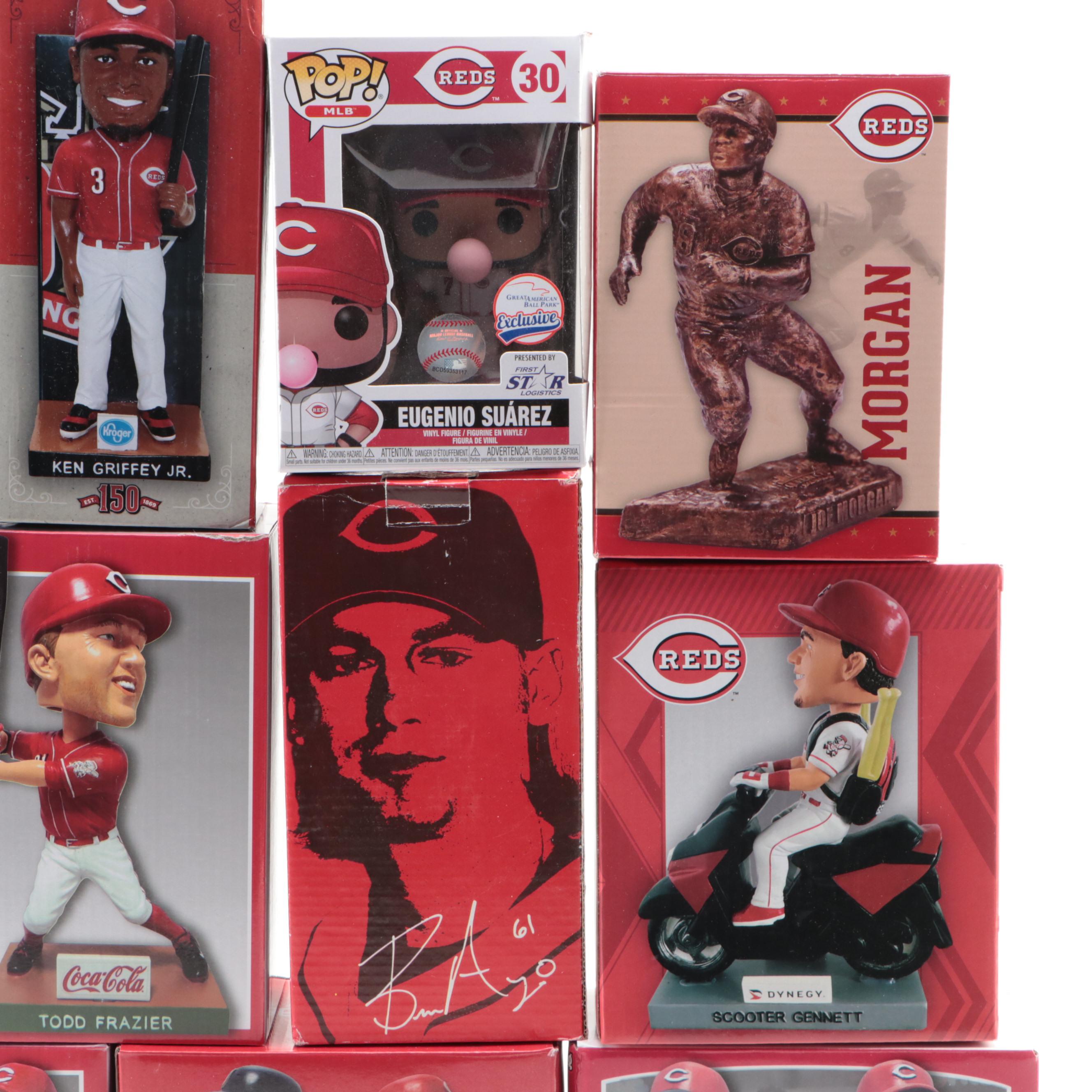 Ken Griffey Jr., Joey Votto, with More Cincinnati Reds Bobbleheads and Statues