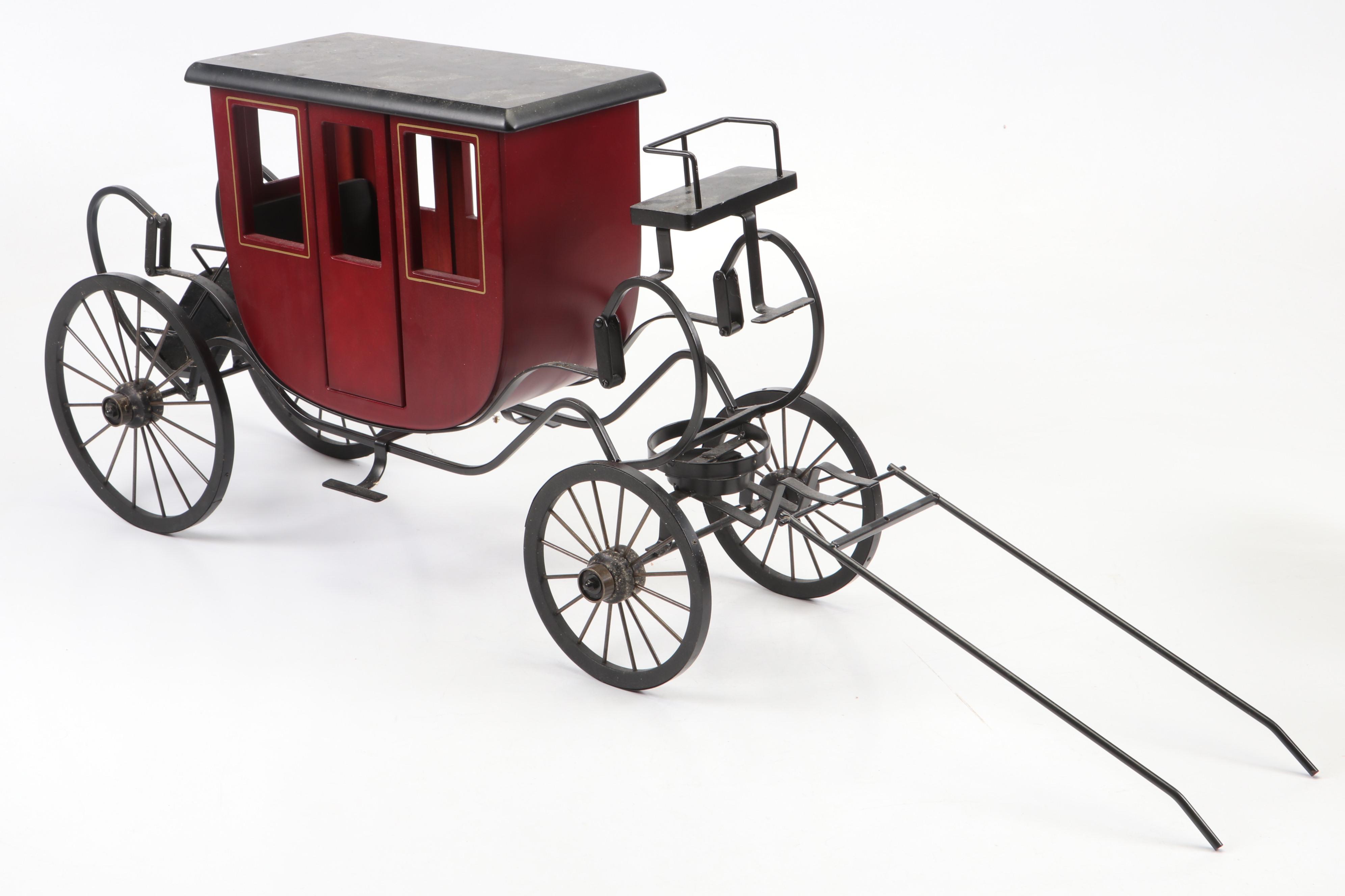 Byers' Choice "The Carolers" Figurines w/ Model Coach and Leather-Wrapped Horses