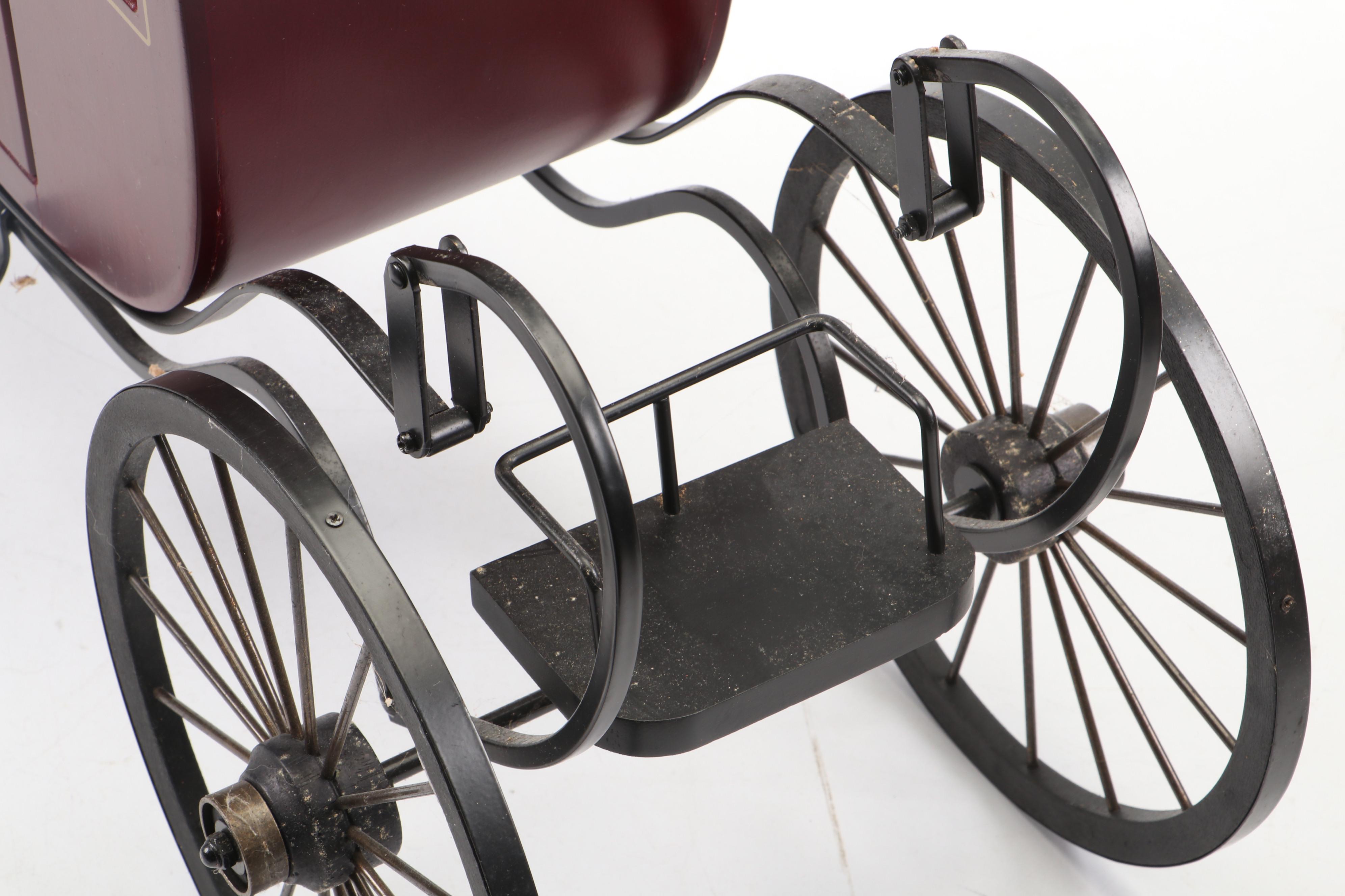 Byers' Choice "The Carolers" Figurines w/ Model Coach and Leather-Wrapped Horses