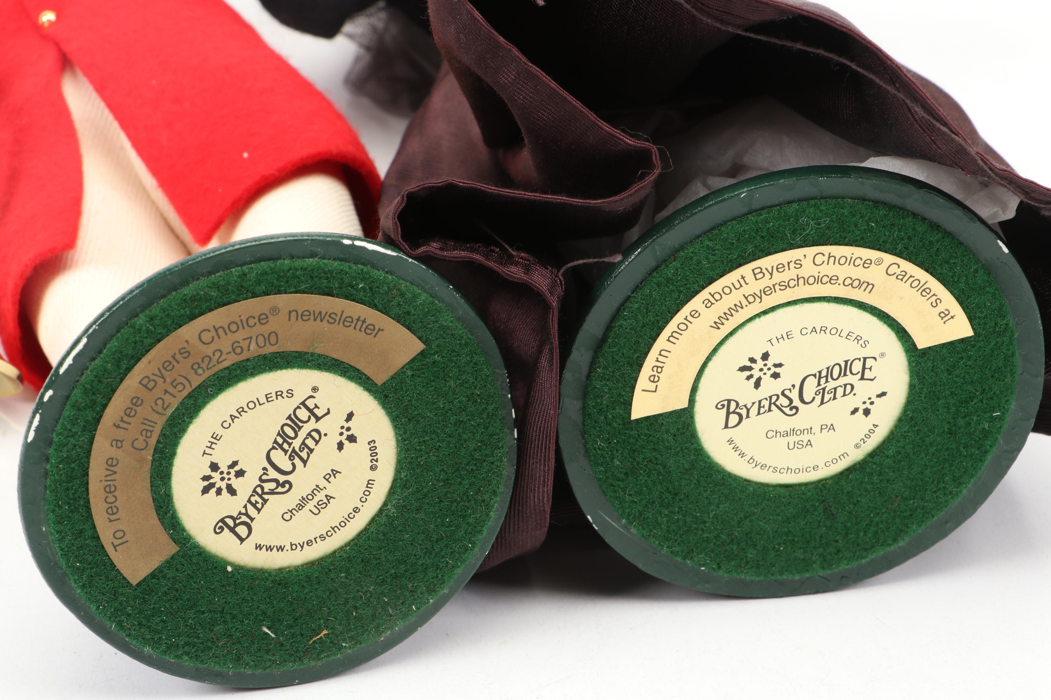 Byers' Choice "The Carolers" Figurines w/ Model Coach and Leather-Wrapped Horses