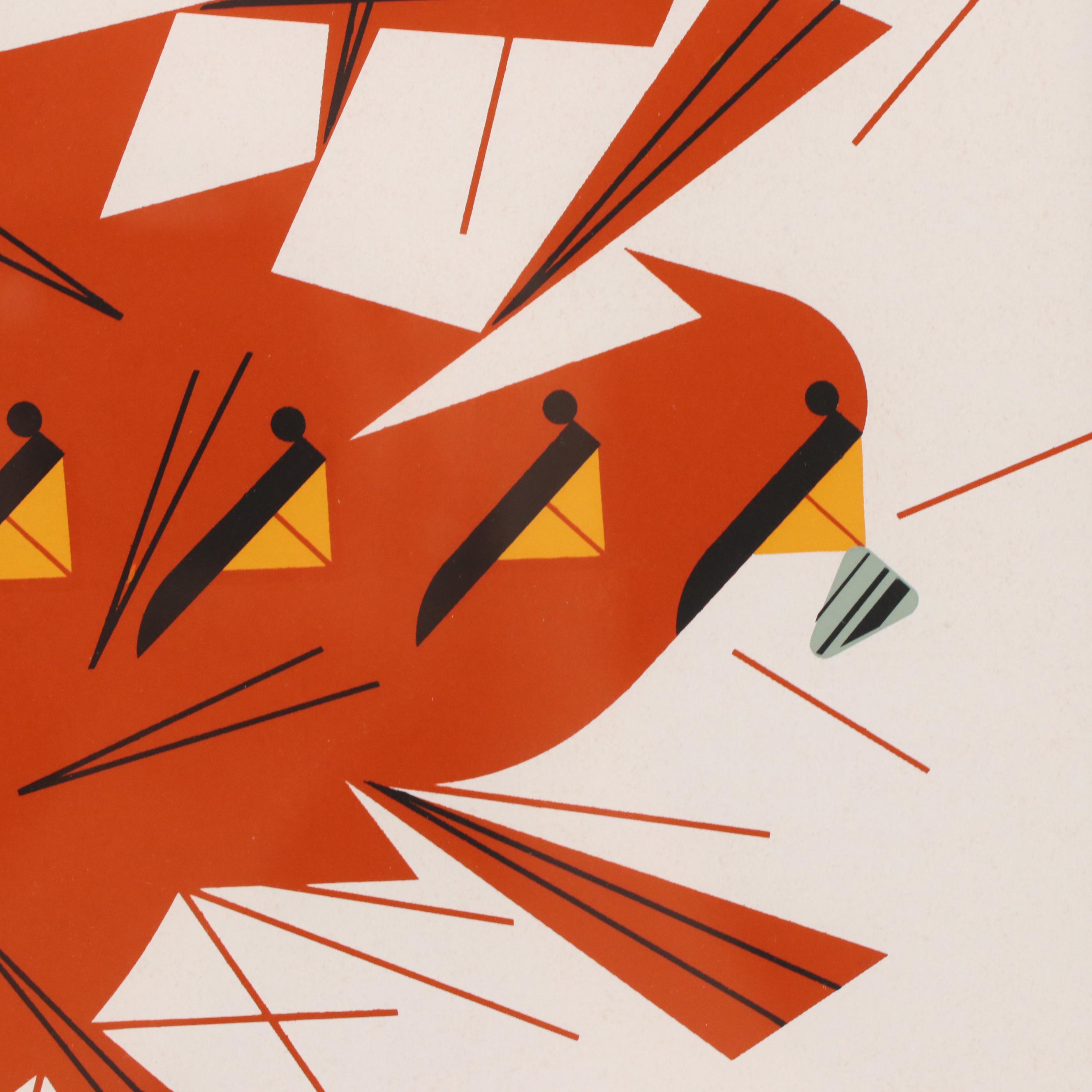 Charley Harper Serigraph "Last Sunflower Seed"