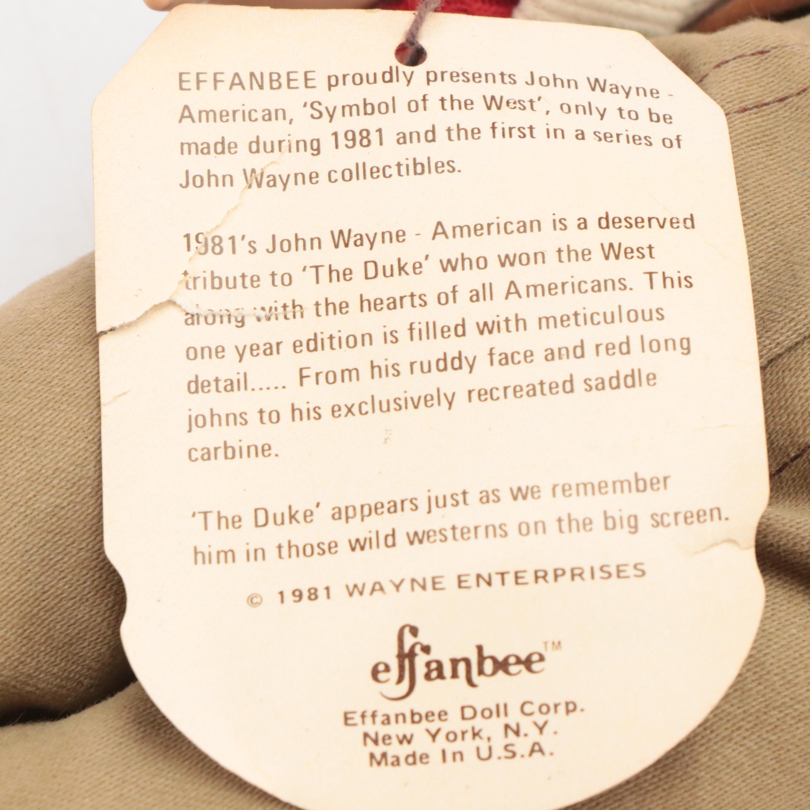 Effanbee "John Wayne" Legend Series Vinyl Doll, 1981