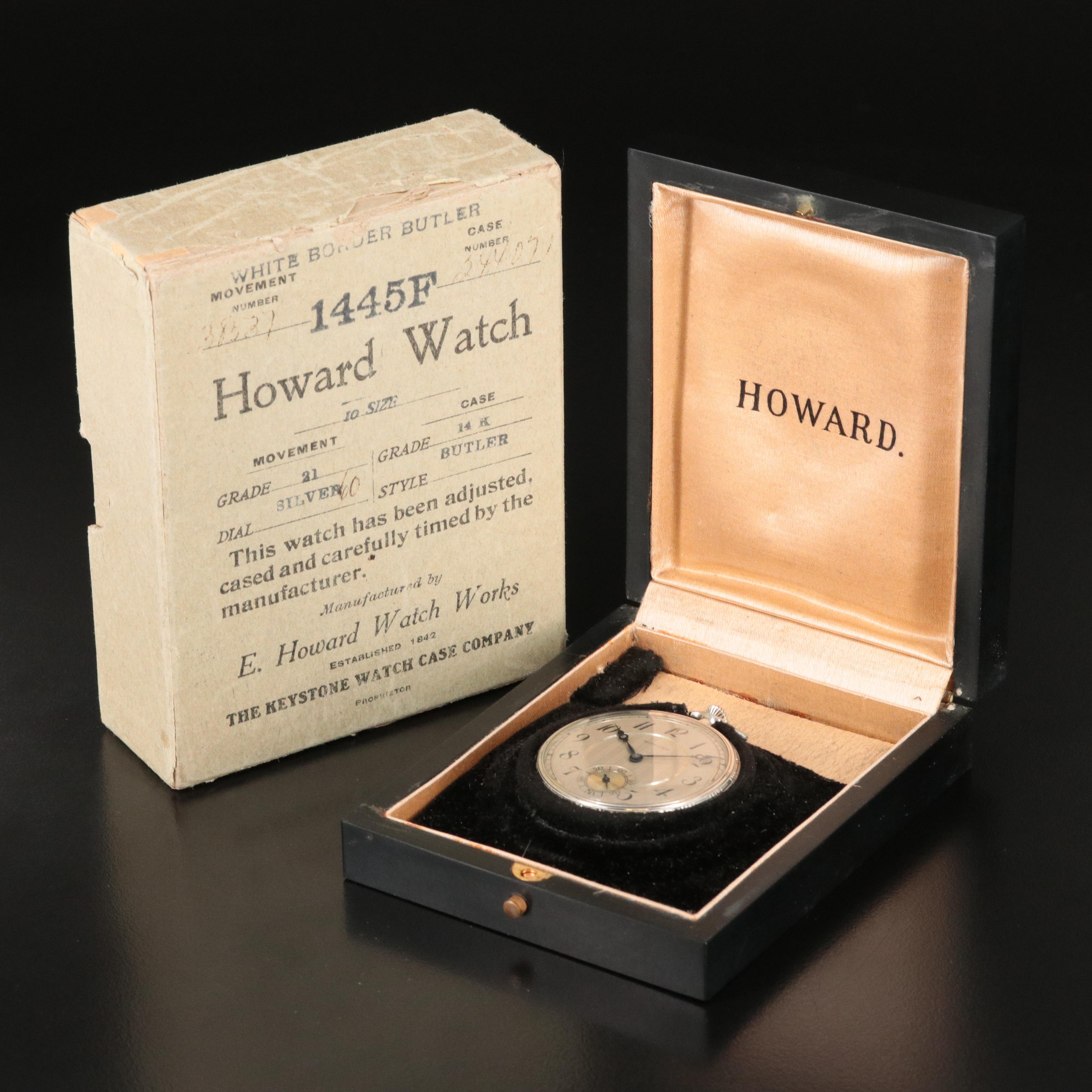 Antique Howard 14K Gold Pocket Watch with Original Box