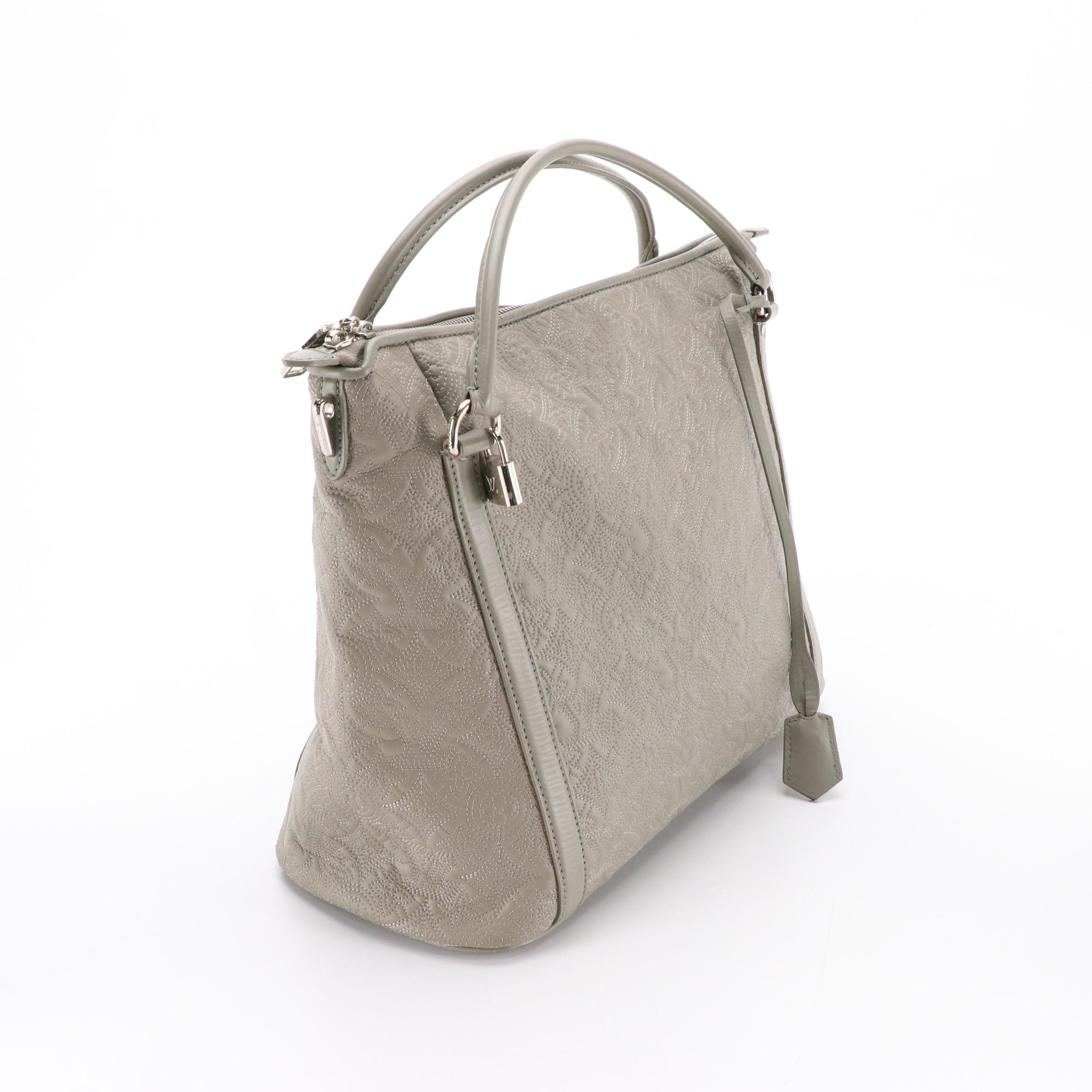 Louis Vuitton Ixia MM Bag in Grey Monogram Antheia Lambskin Leather