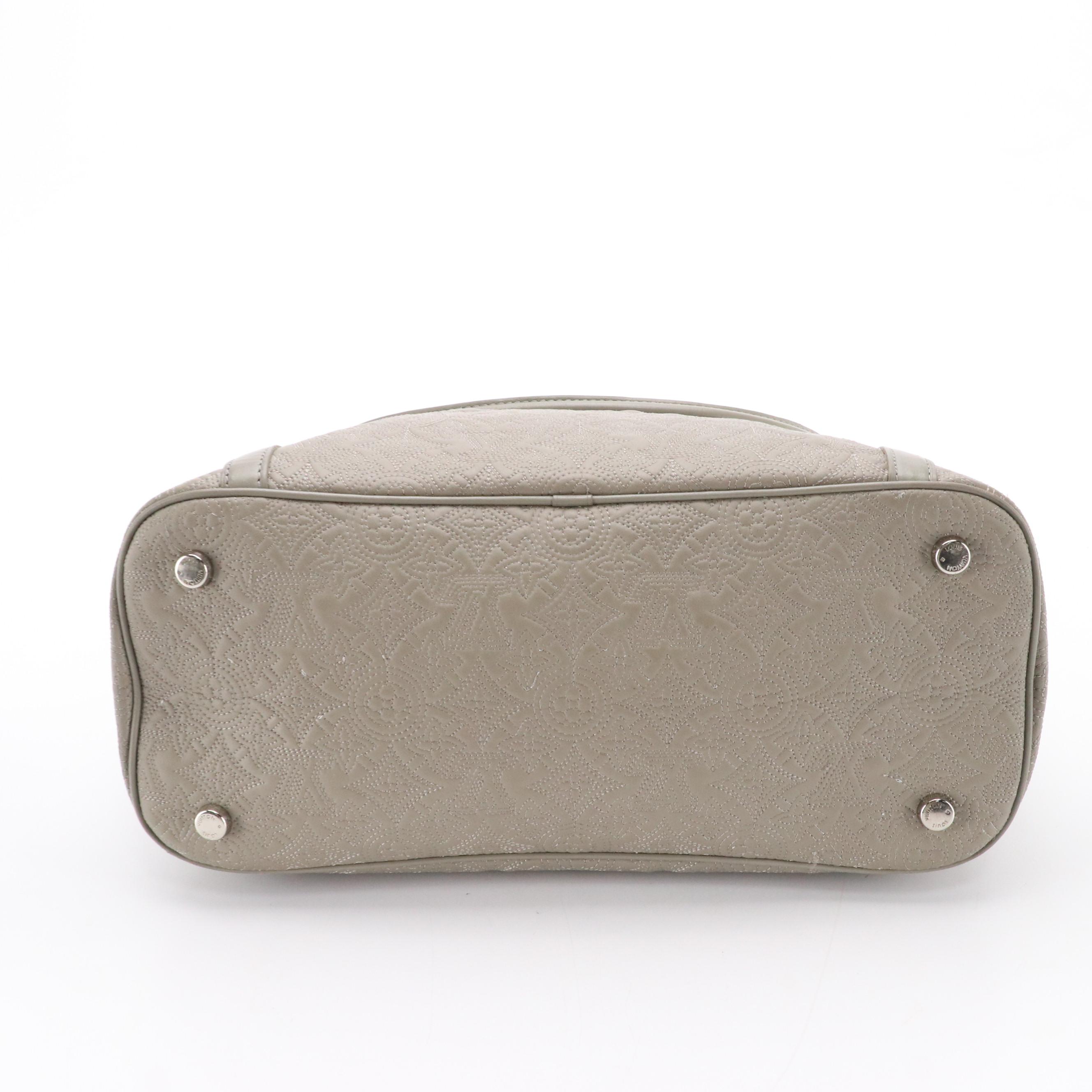 Louis Vuitton Ixia MM Bag in Grey Monogram Antheia Lambskin Leather