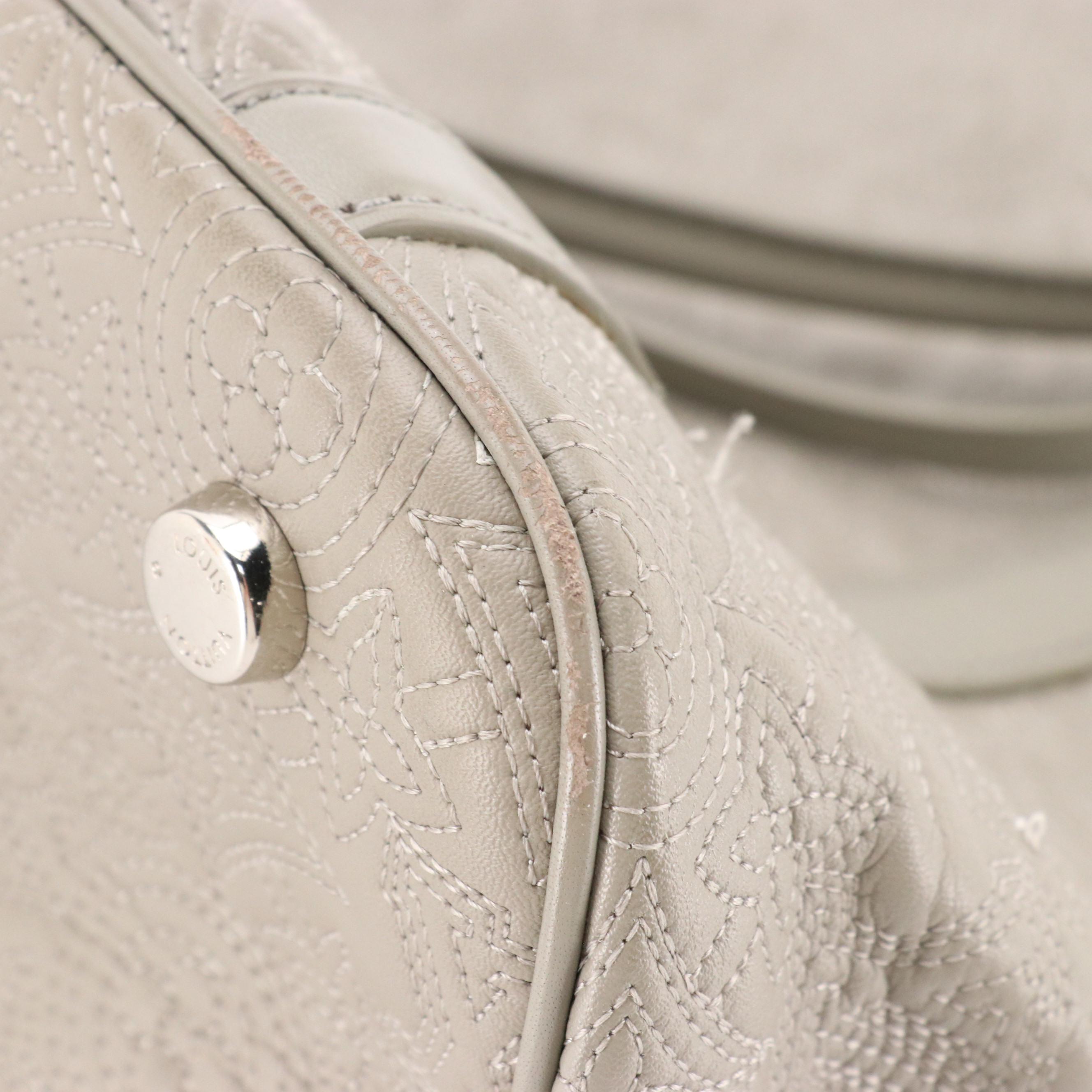 Louis Vuitton Ixia MM Bag in Grey Monogram Antheia Lambskin Leather