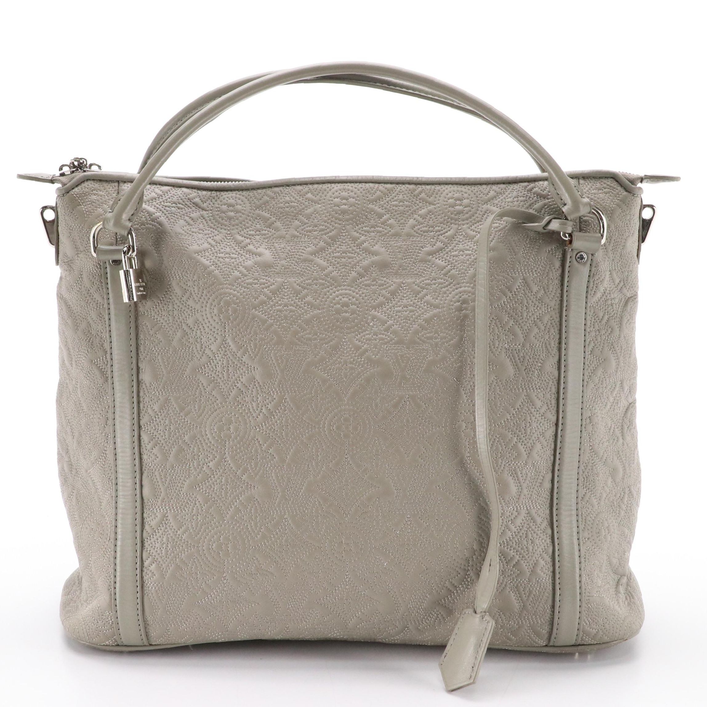 Louis Vuitton Ixia MM Bag in Grey Monogram Antheia Lambskin Leather