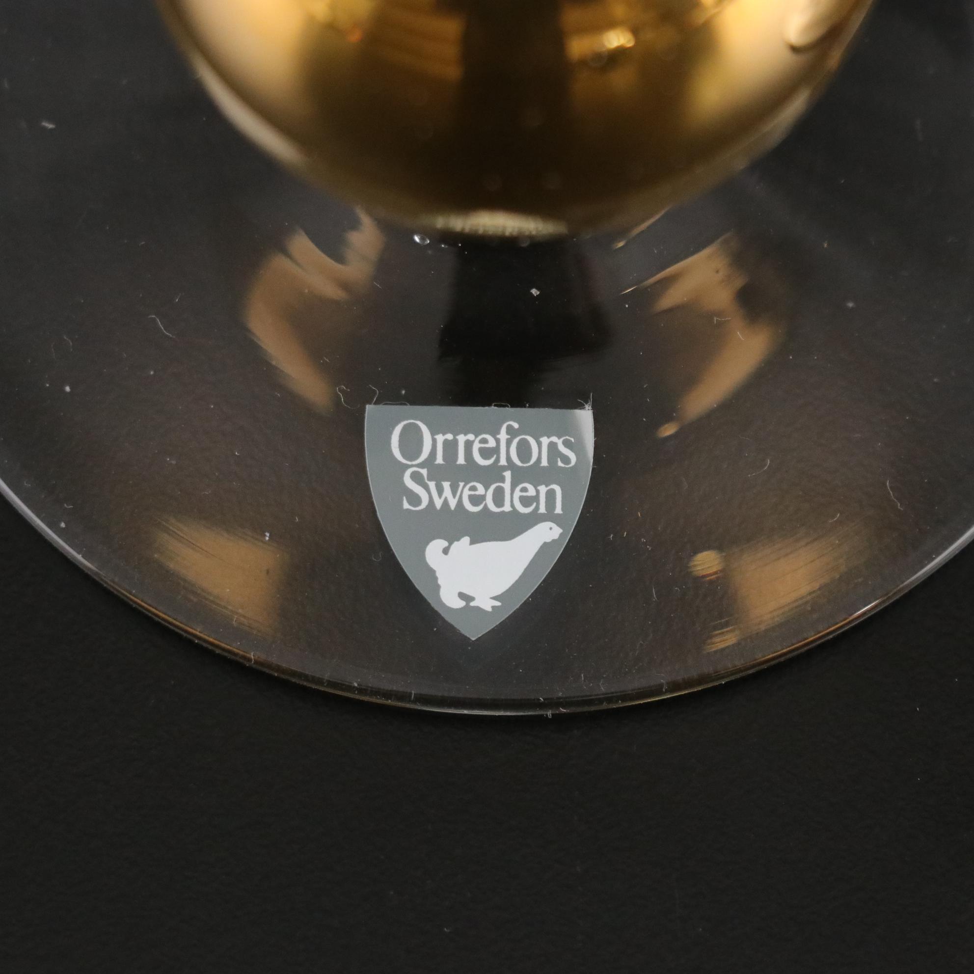 Orrefors "Nobel" Crystal Champagne Flutes