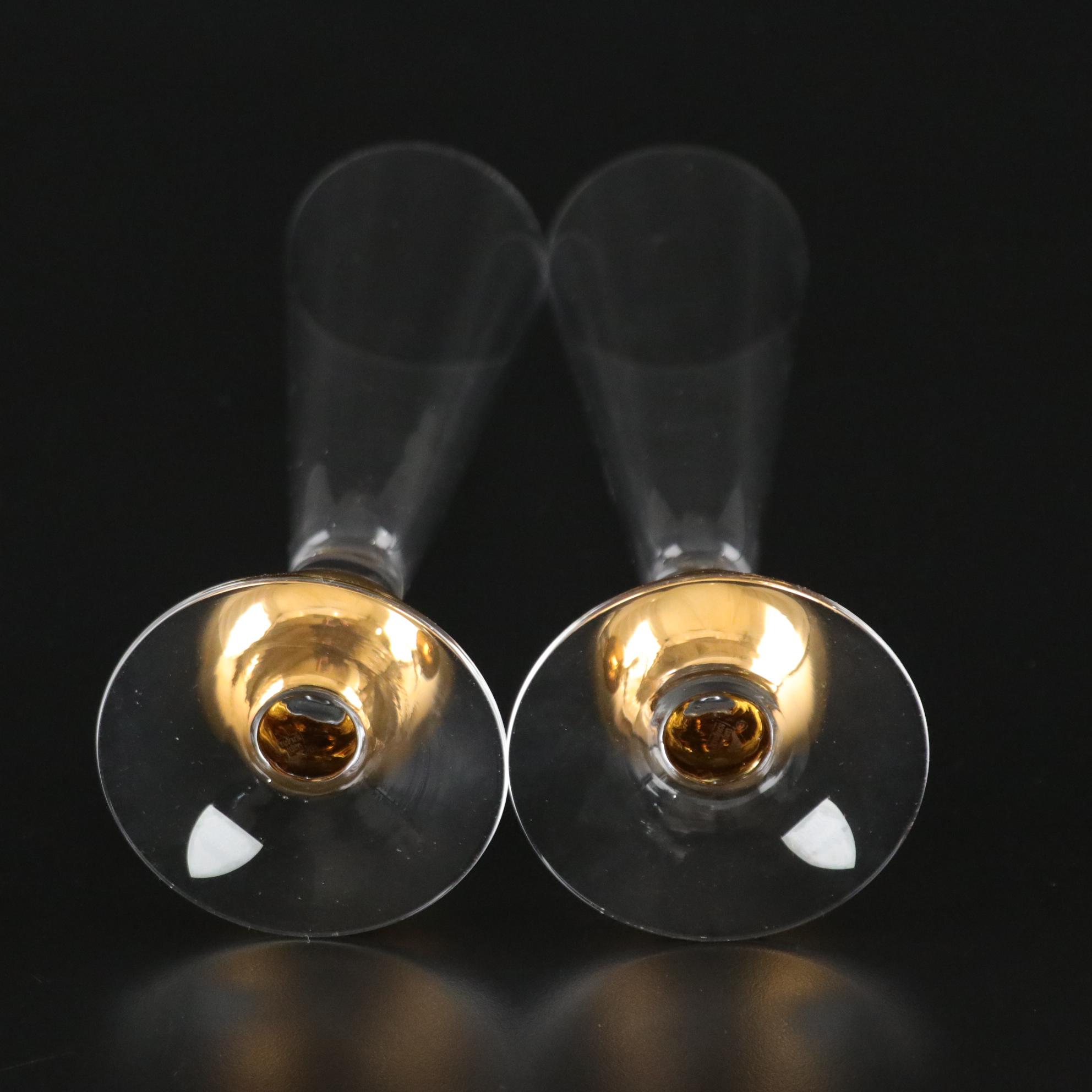 Orrefors "Nobel" Crystal Champagne Flutes