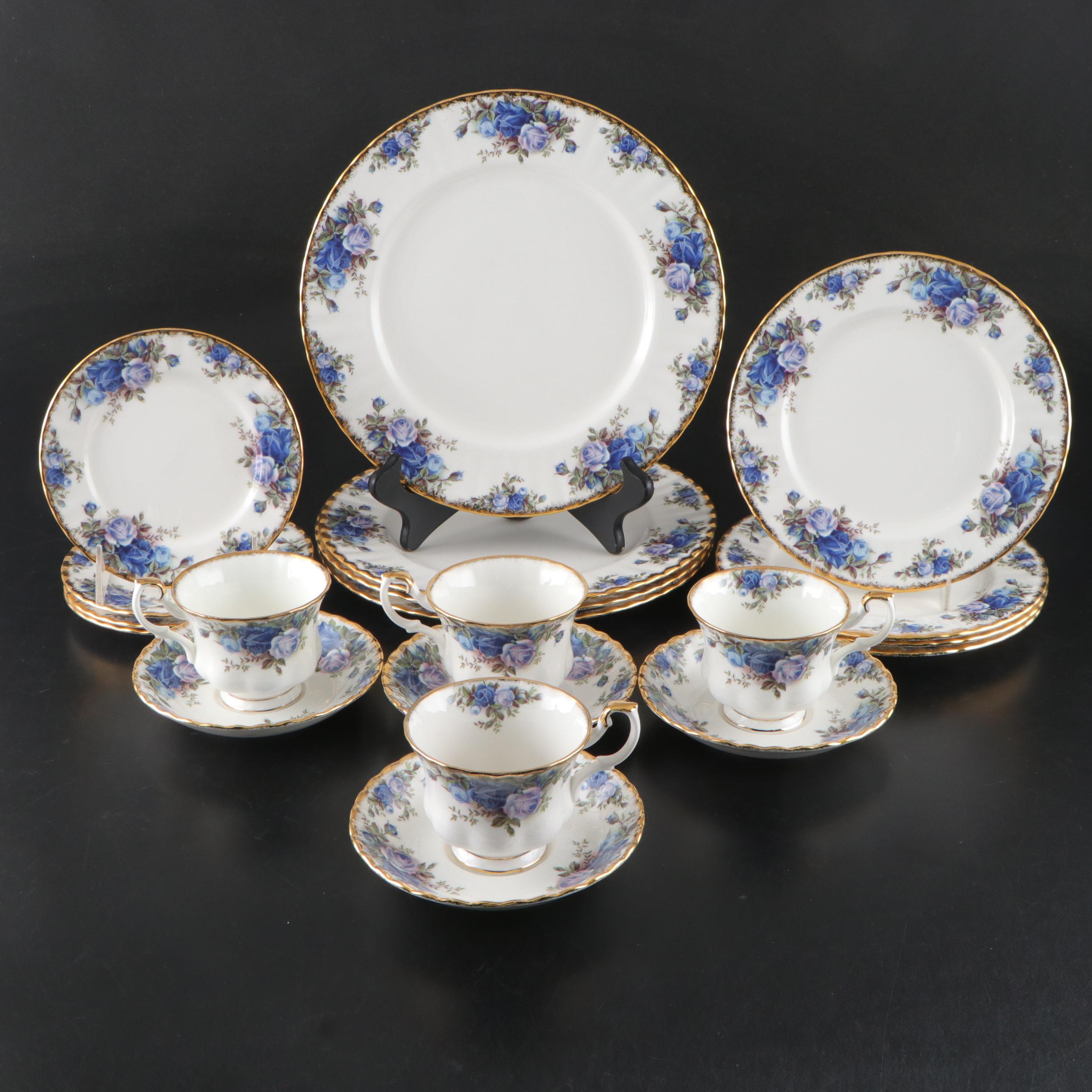 Royal Albert "Moonlight Rose" Porcelain Plates, Teacups and Saucers