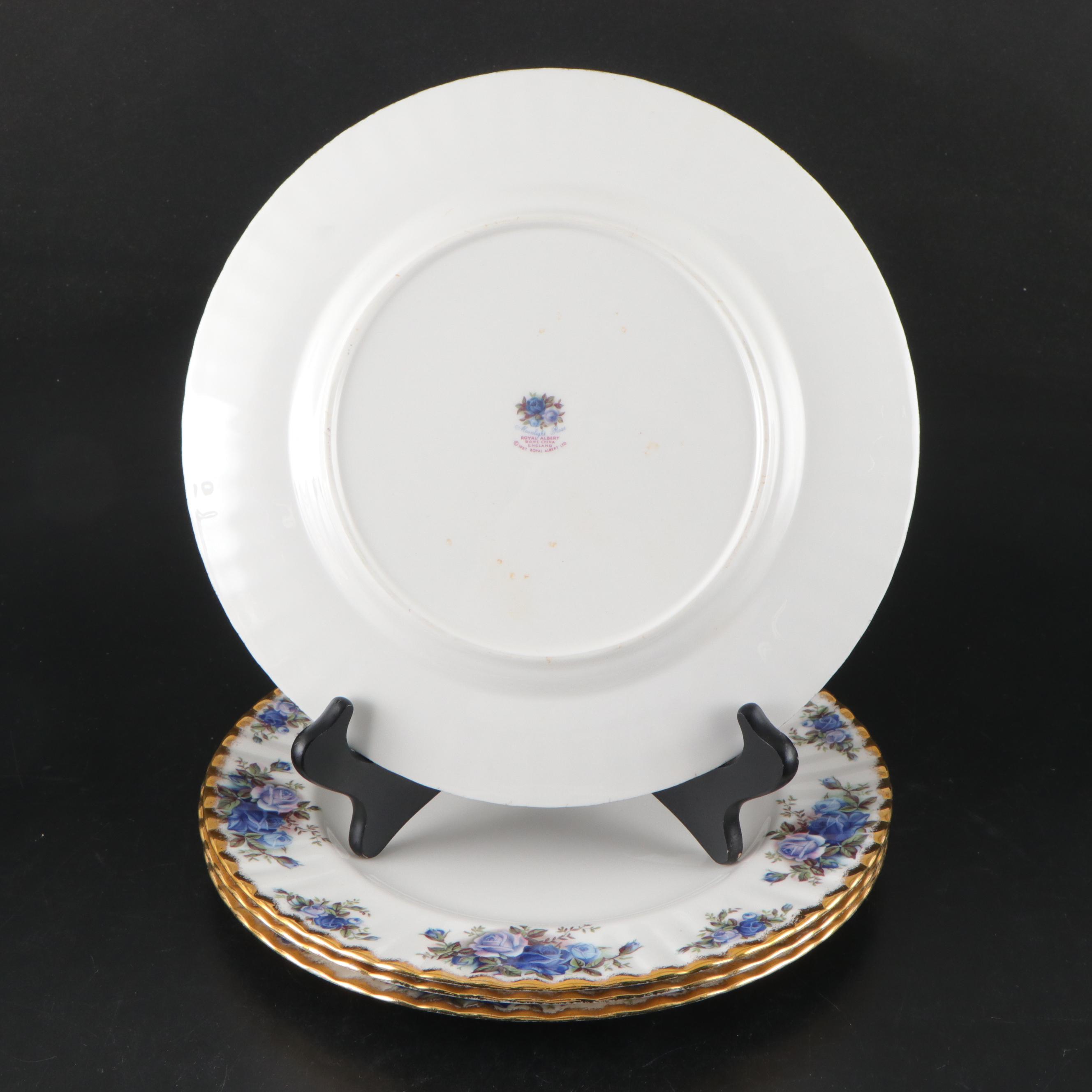 Royal Albert "Moonlight Rose" Porcelain Plates, Teacups and Saucers