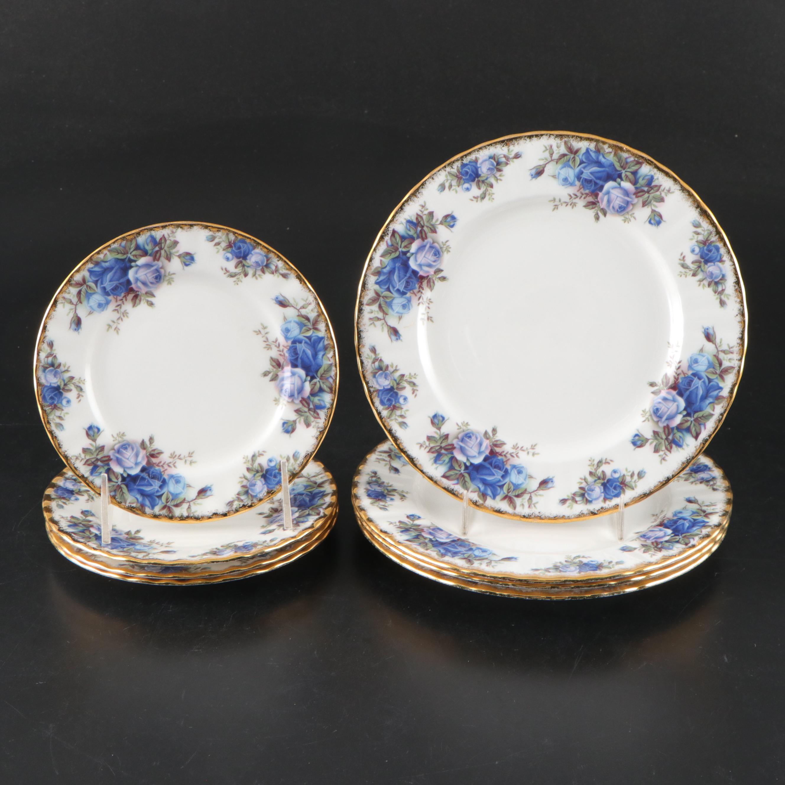 Royal Albert "Moonlight Rose" Porcelain Plates, Teacups and Saucers