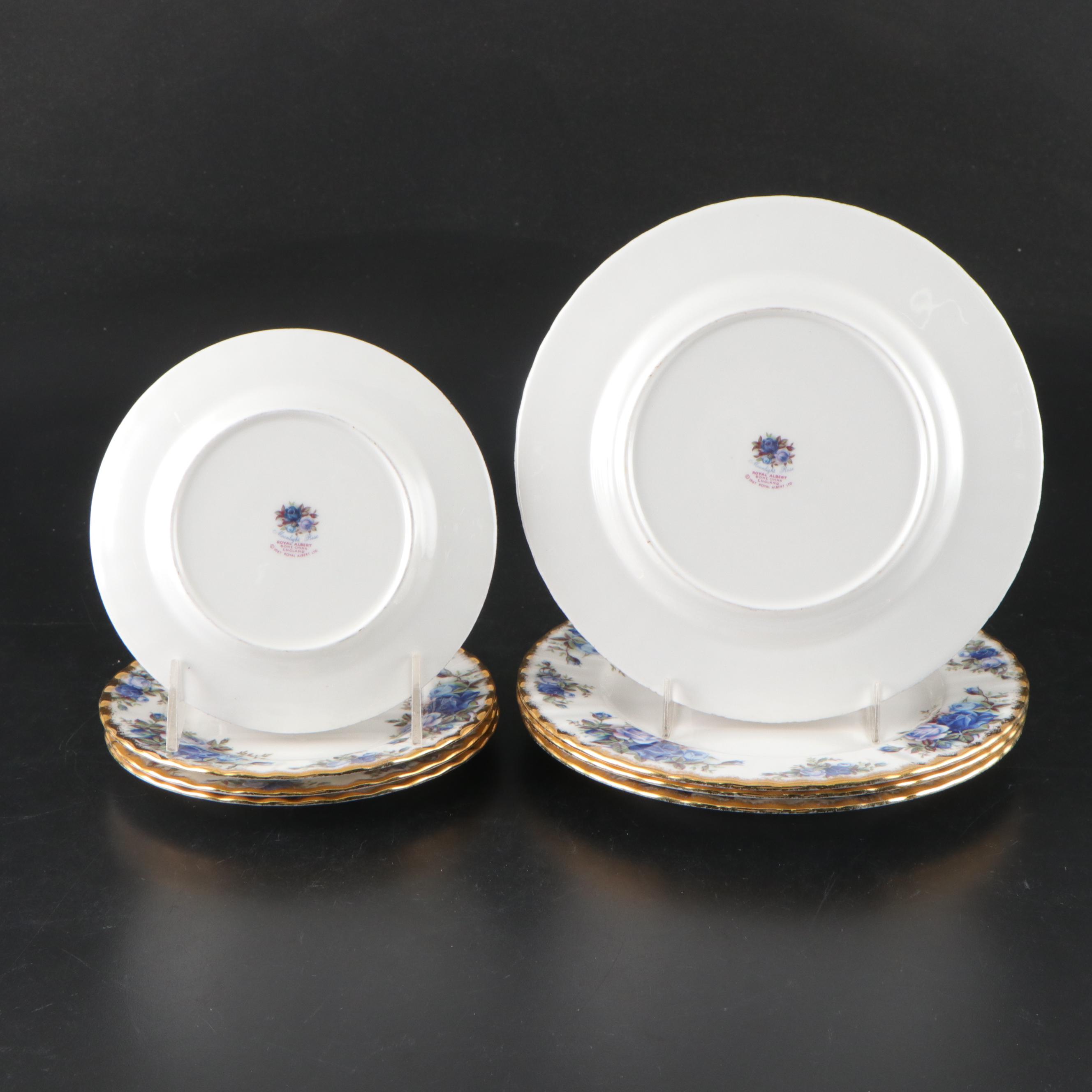 Royal Albert "Moonlight Rose" Porcelain Plates, Teacups and Saucers