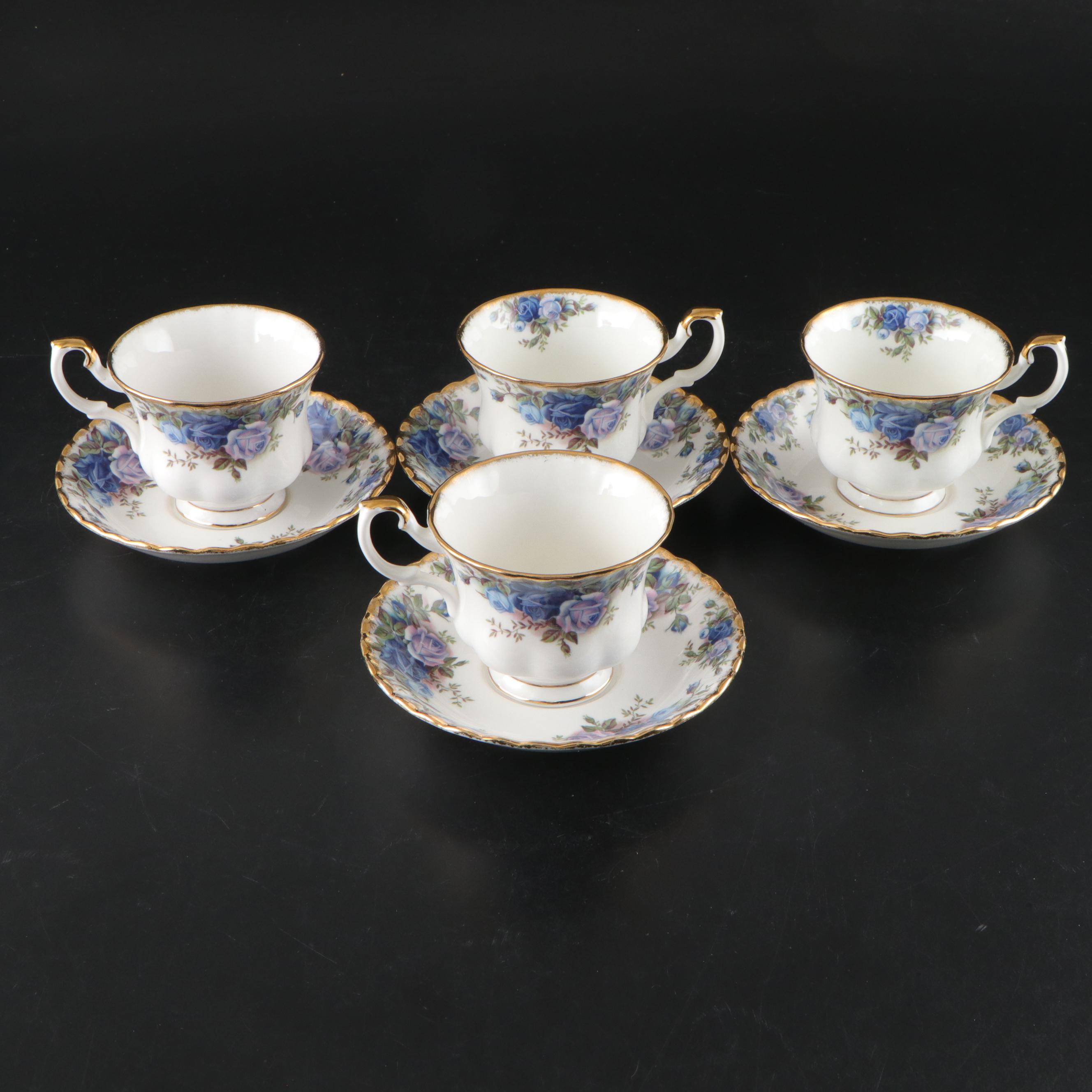 Royal Albert "Moonlight Rose" Porcelain Plates, Teacups and Saucers