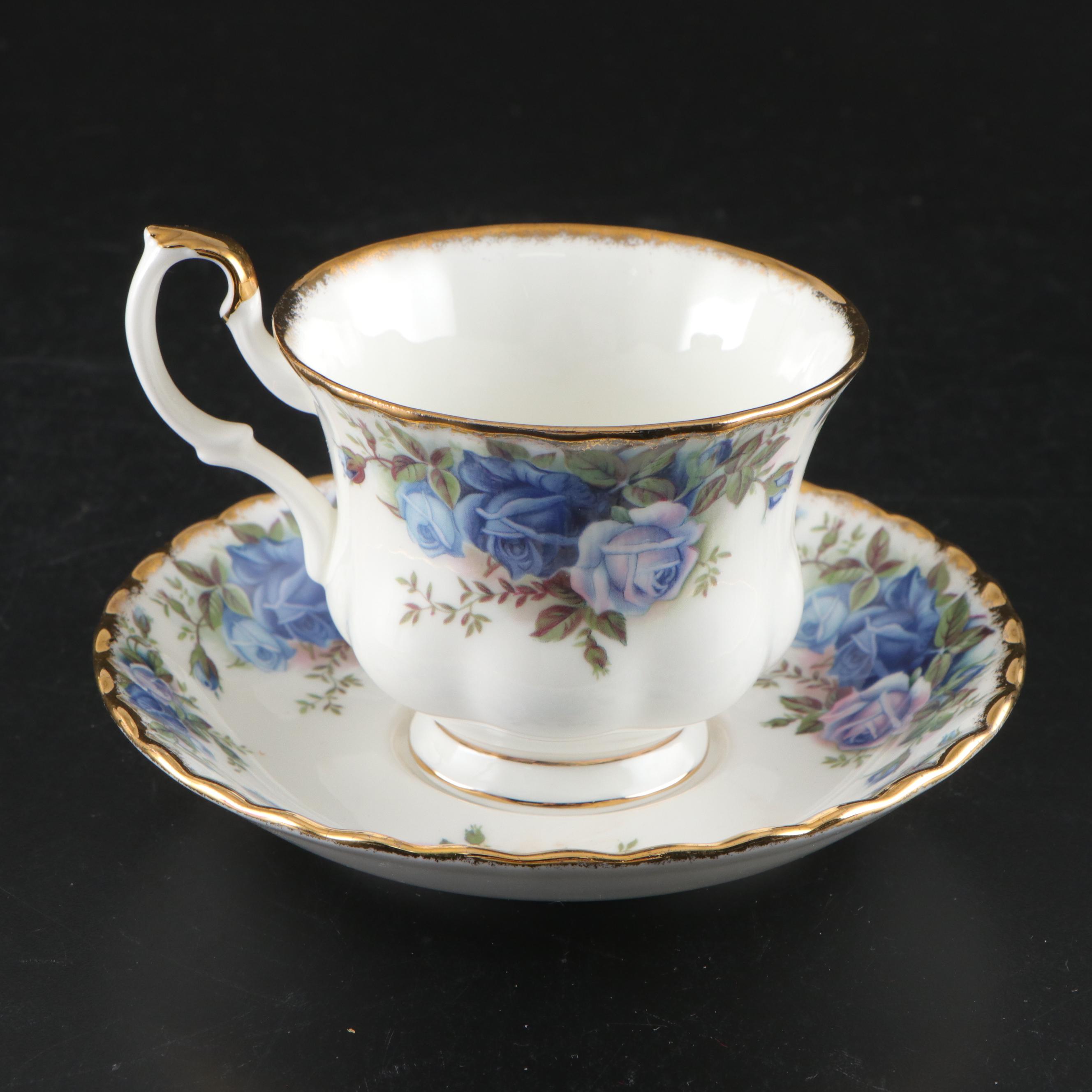 Royal Albert "Moonlight Rose" Porcelain Plates, Teacups and Saucers