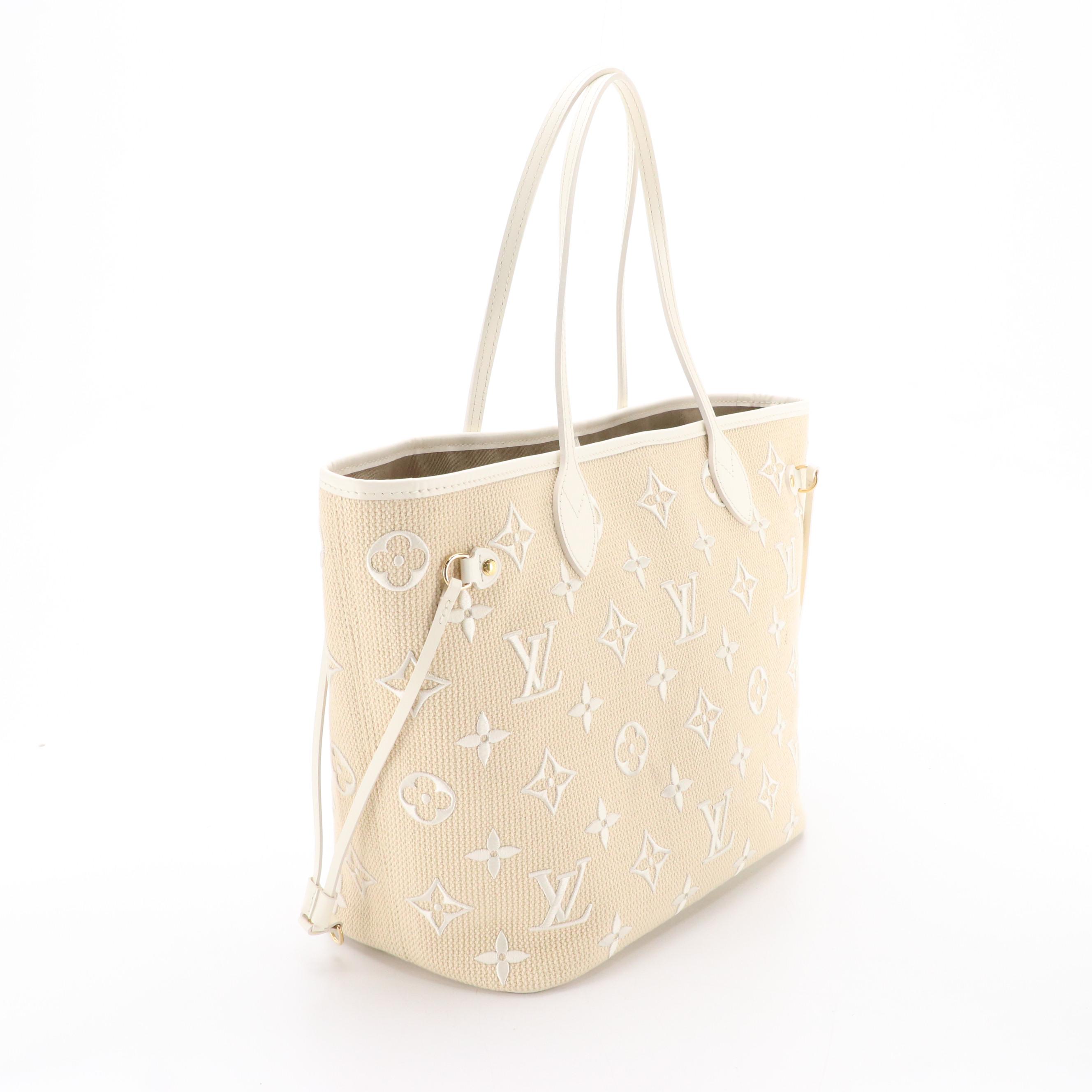 Louis Vuitton By the Pool Neverfull MM Bag in Embroidered Monogram Cotton, w/Box