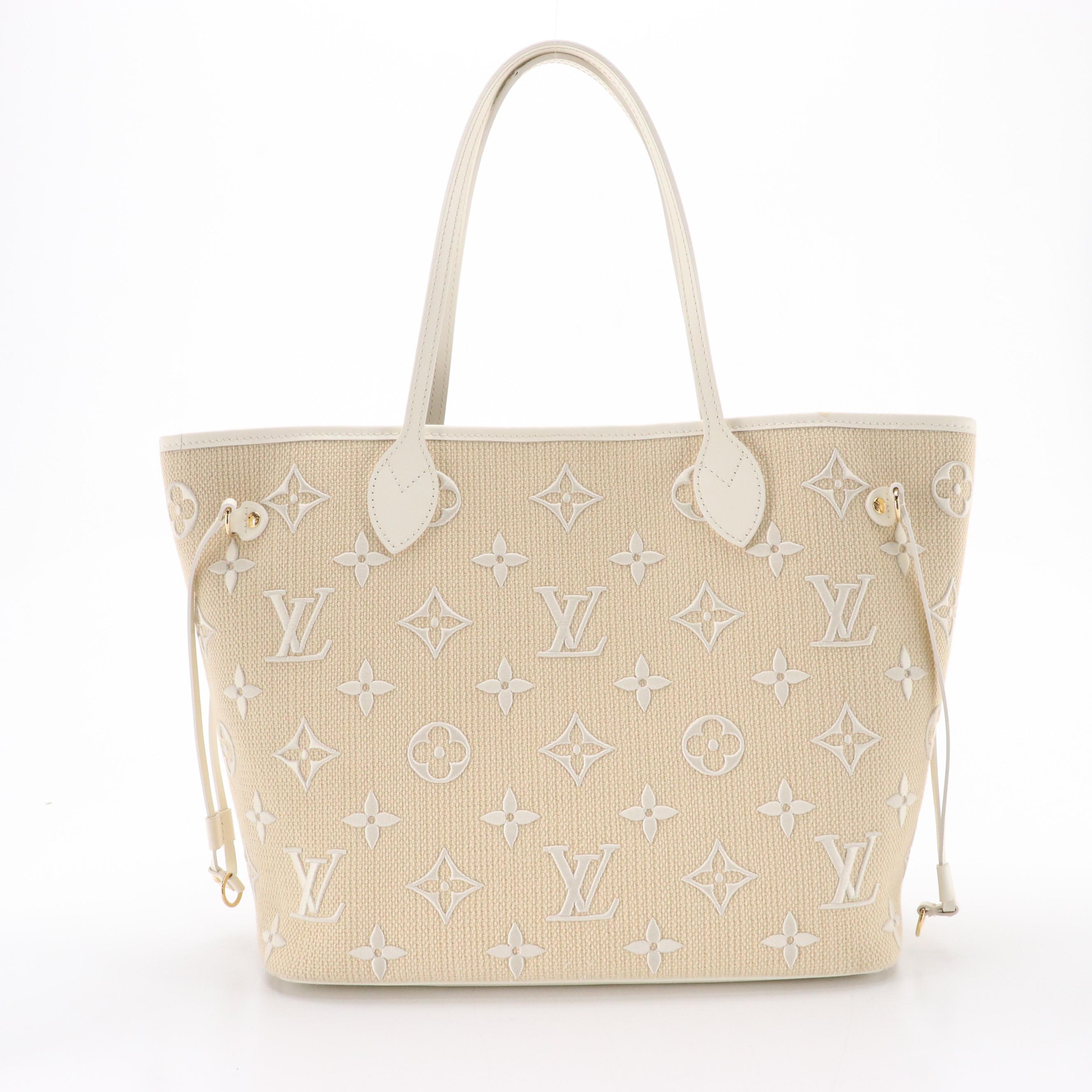 Louis Vuitton By the Pool Neverfull MM Bag in Embroidered Monogram Cotton, w/Box