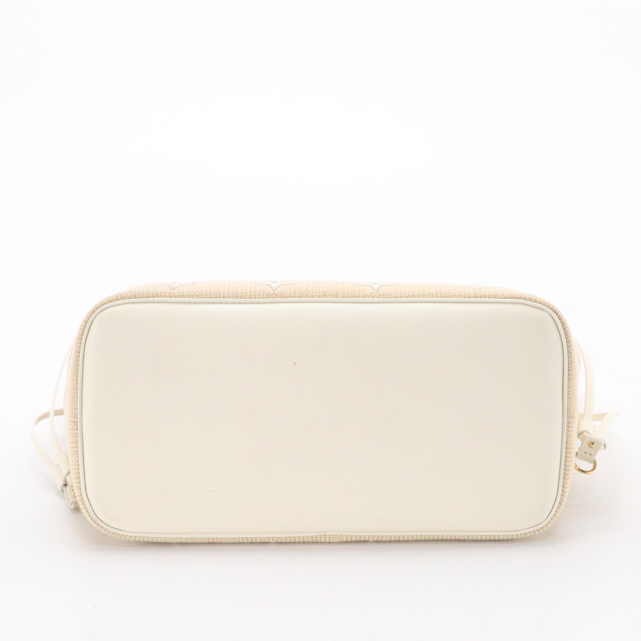 Louis Vuitton By the Pool Neverfull MM Bag in Embroidered Monogram Cotton, w/Box