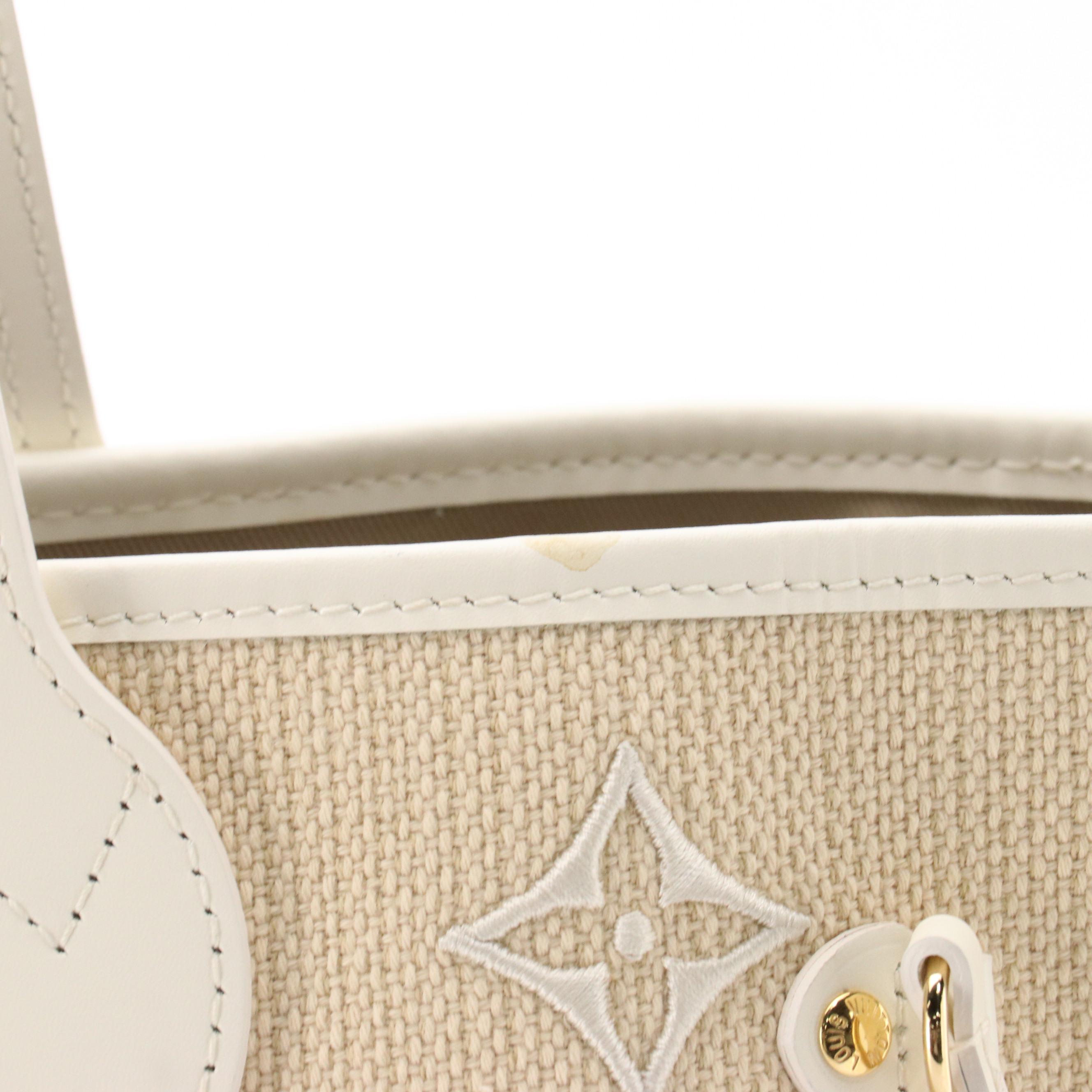 Louis Vuitton By the Pool Neverfull MM Bag in Embroidered Monogram Cotton, w/Box