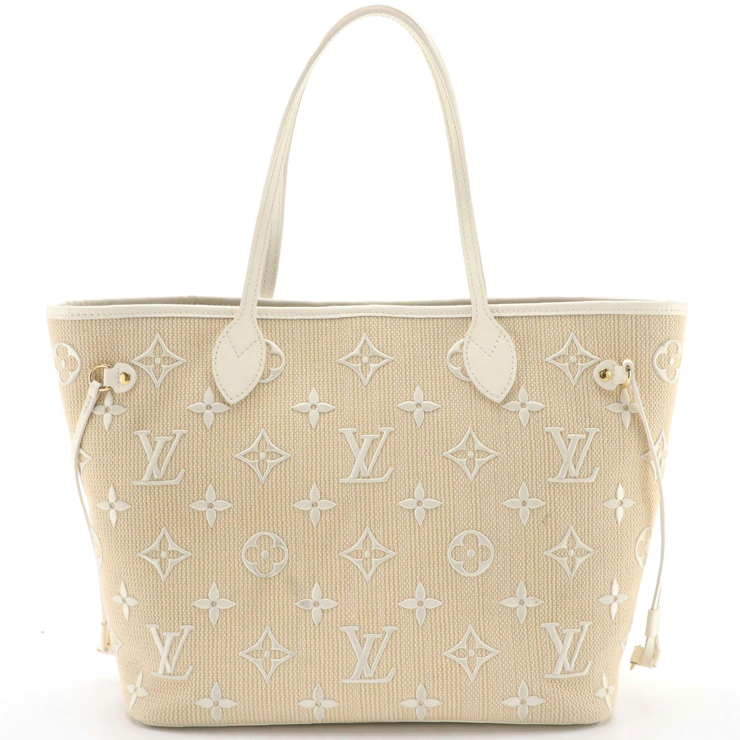 Louis Vuitton By the Pool Neverfull MM Bag in Embroidered Monogram Cotton, w/Box