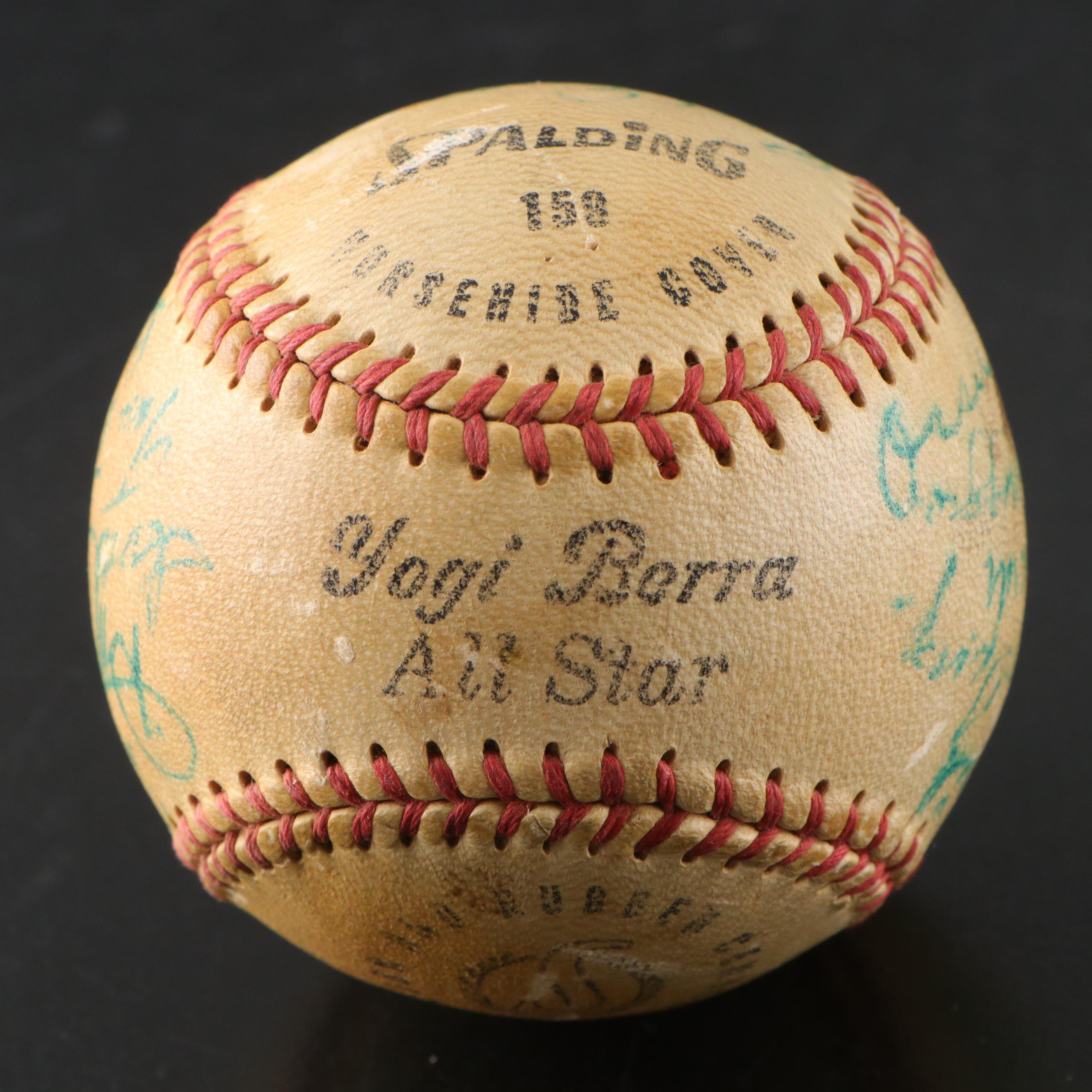 Joe DiMaggio, Hank Aaron, and More Signed Spalding Baseball