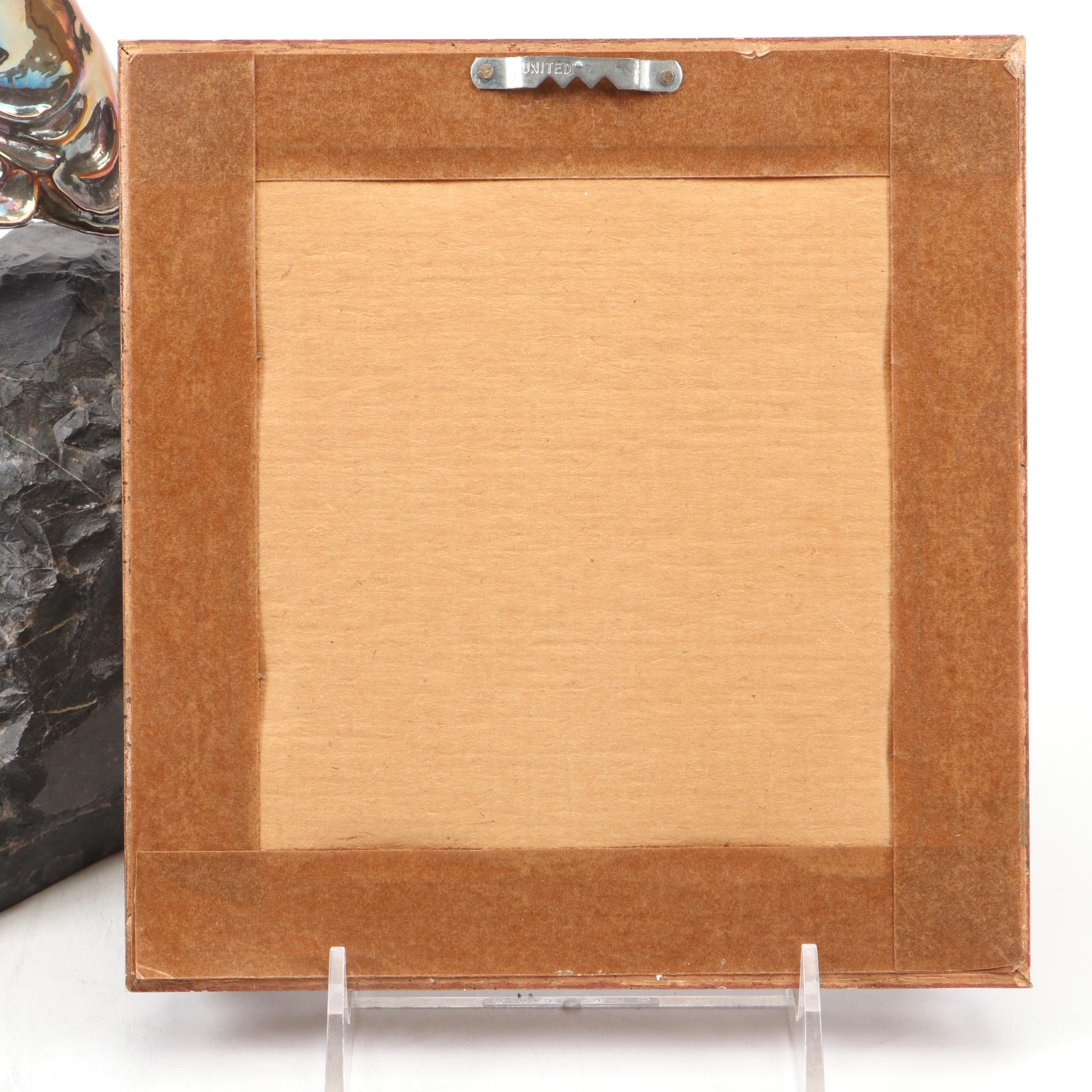 Yaacov Heller "Moses" Sterling Silver on Marble Sculpture with Framed Award